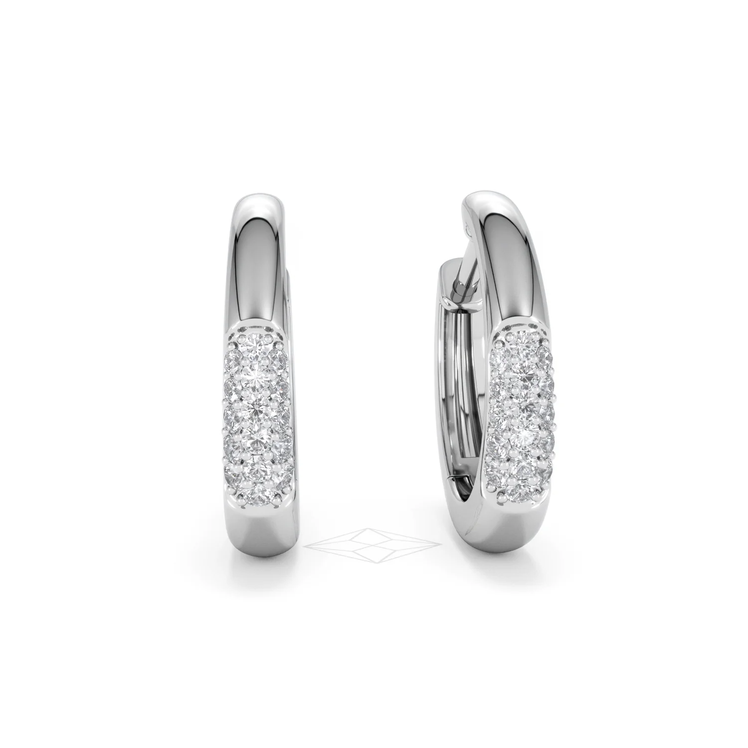 Mini Pavé Huggies Lab Diamond Earrings 0.25ct in 925 Silver - Image 10