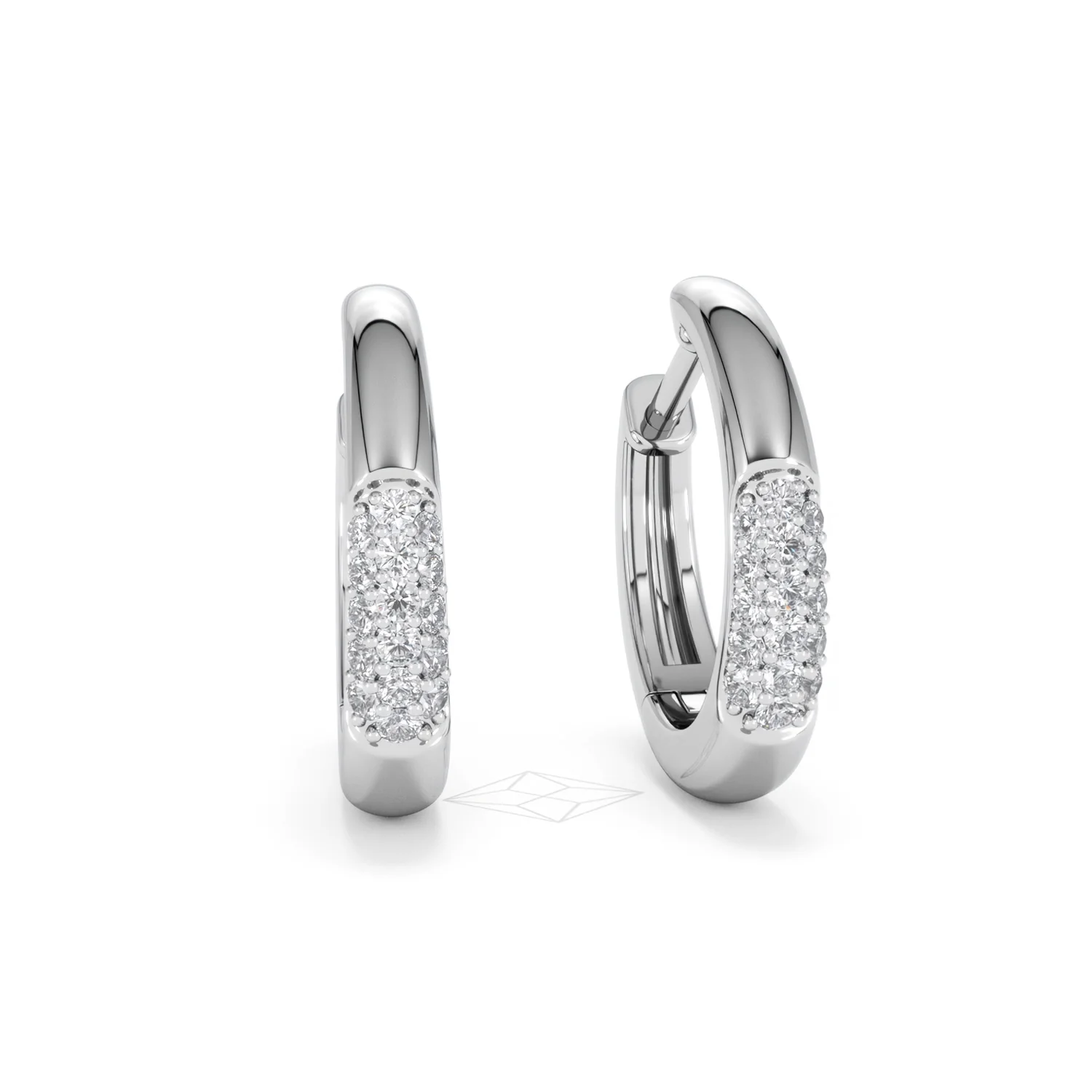 Mini Pavé Huggies Lab Diamond Earrings 0.25ct in 925 Silver - Image 11