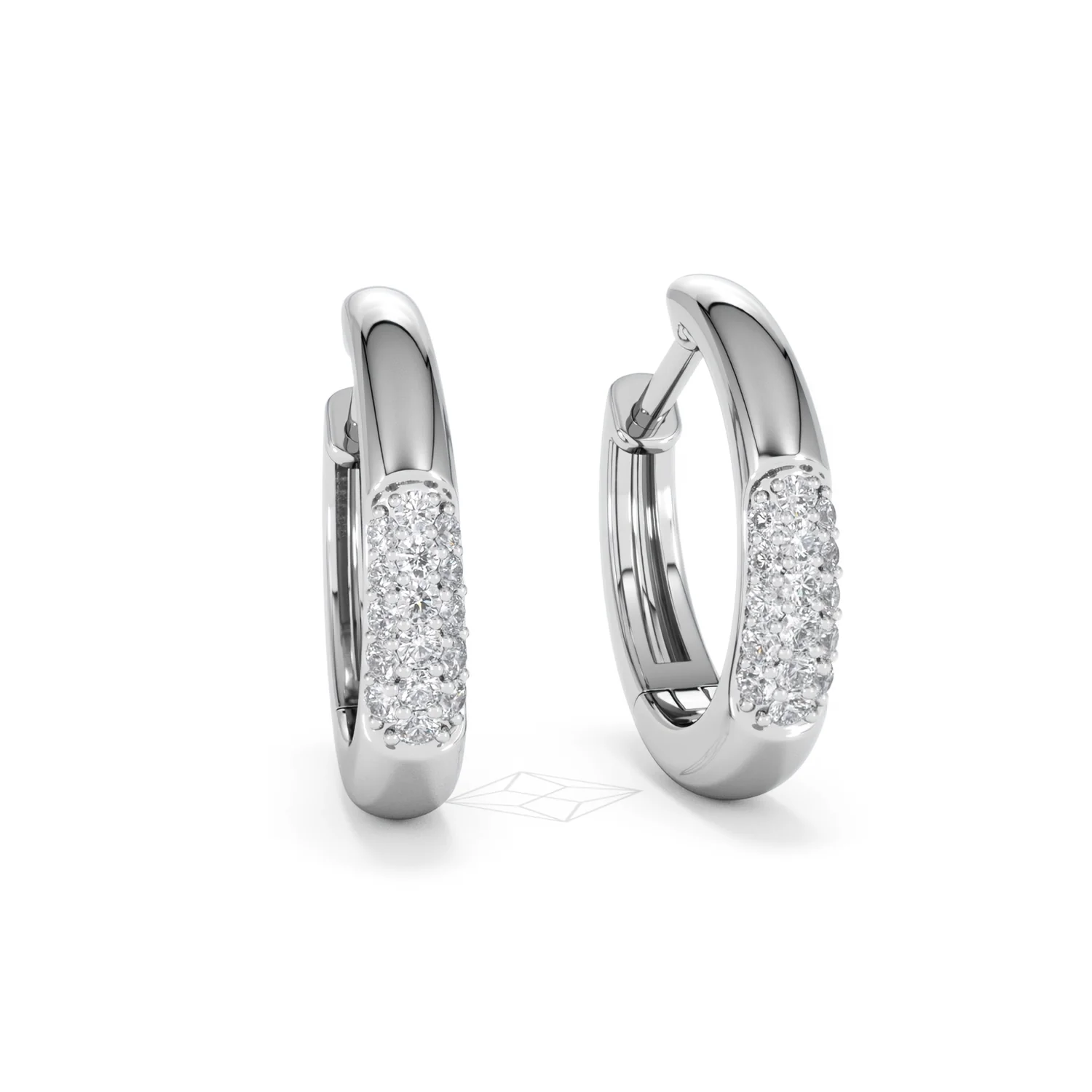 Mini Pavé Huggies Lab Diamond Earrings 0.25ct in 925 Silver - Image 12