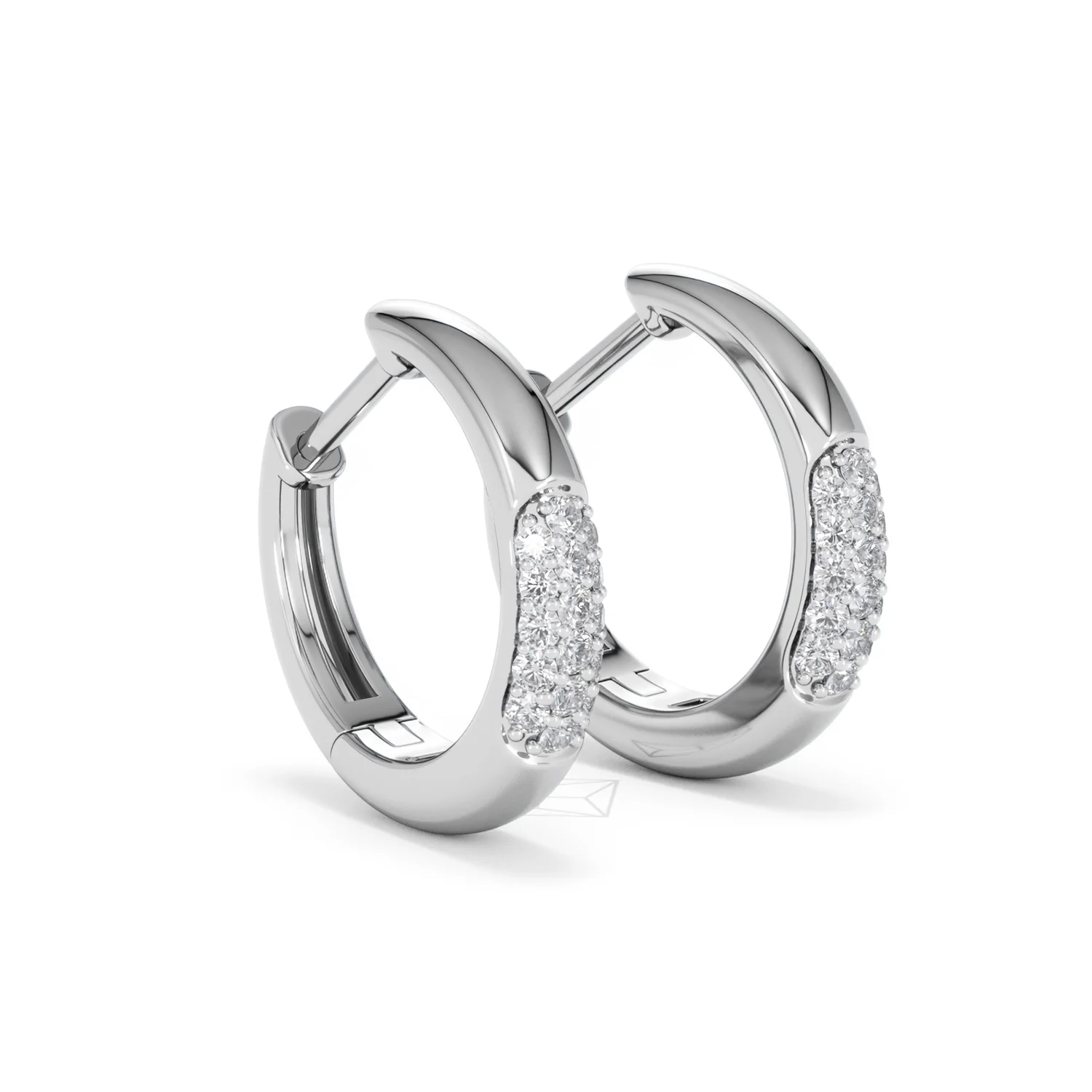 Mini Pavé Huggies Lab Diamond Earrings 0.25ct in 925 Silver - Image 18