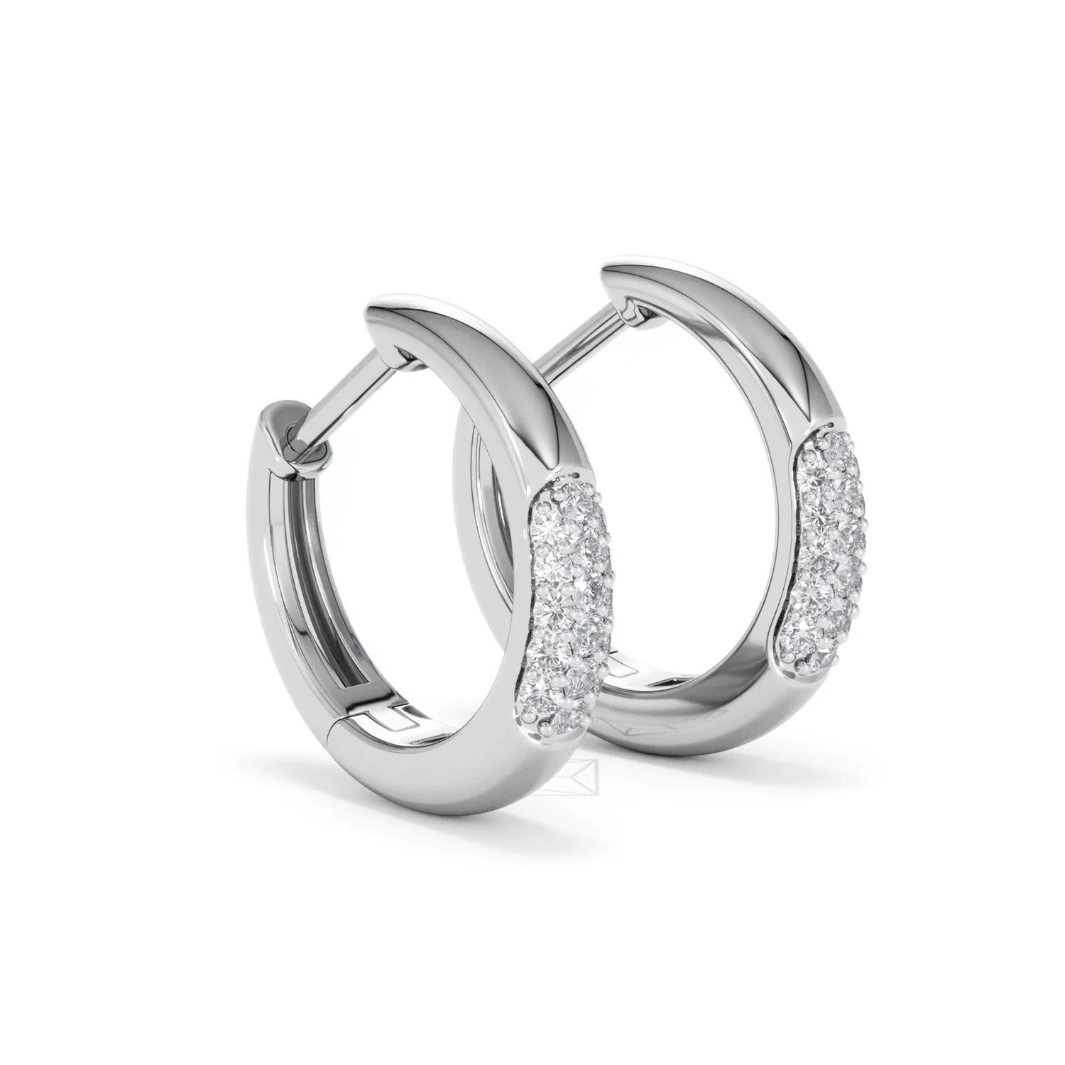 Mini Pavé Huggies Lab Diamond Earrings 0.25ct in 925 Silver - Image 19