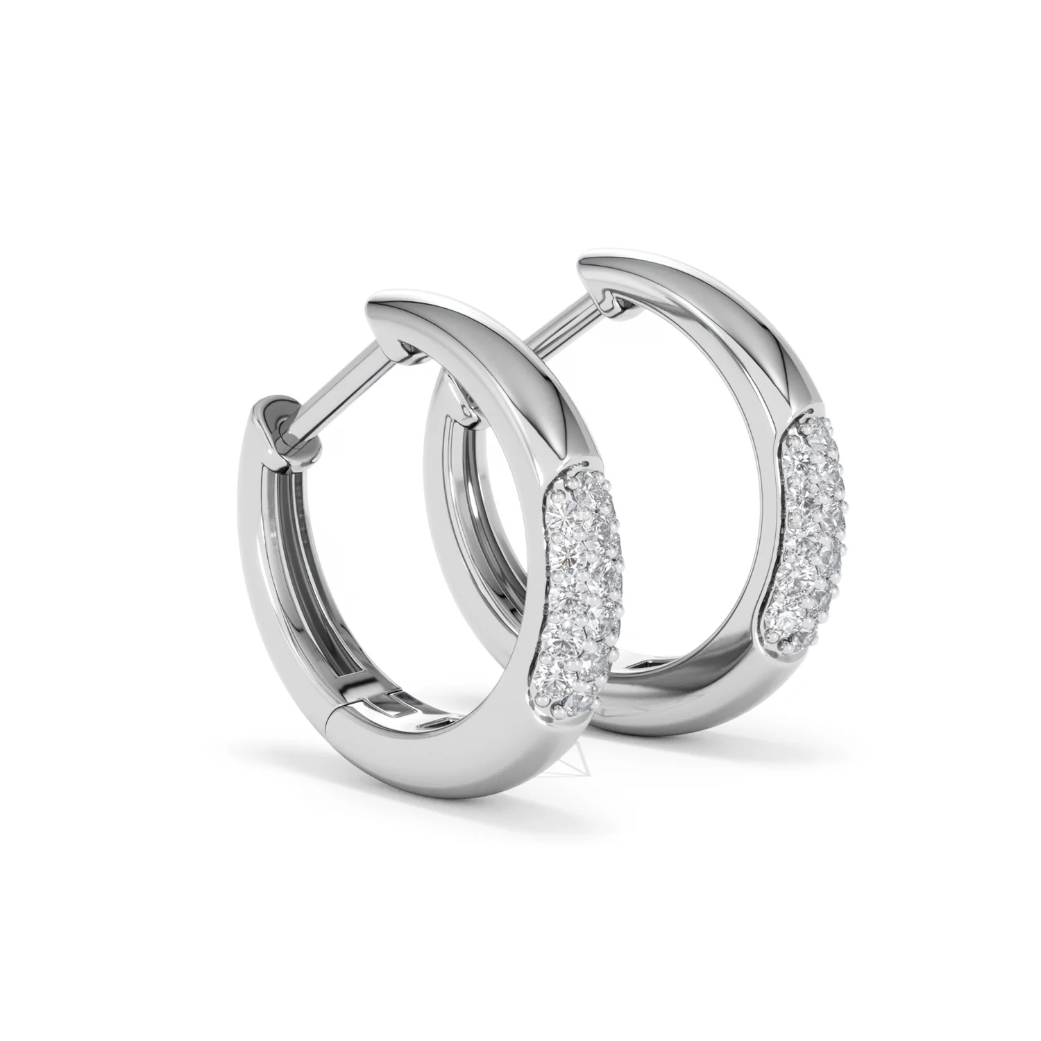 Mini Pavé Huggies Lab Diamond Earrings 0.25ct in 925 Silver - Image 20