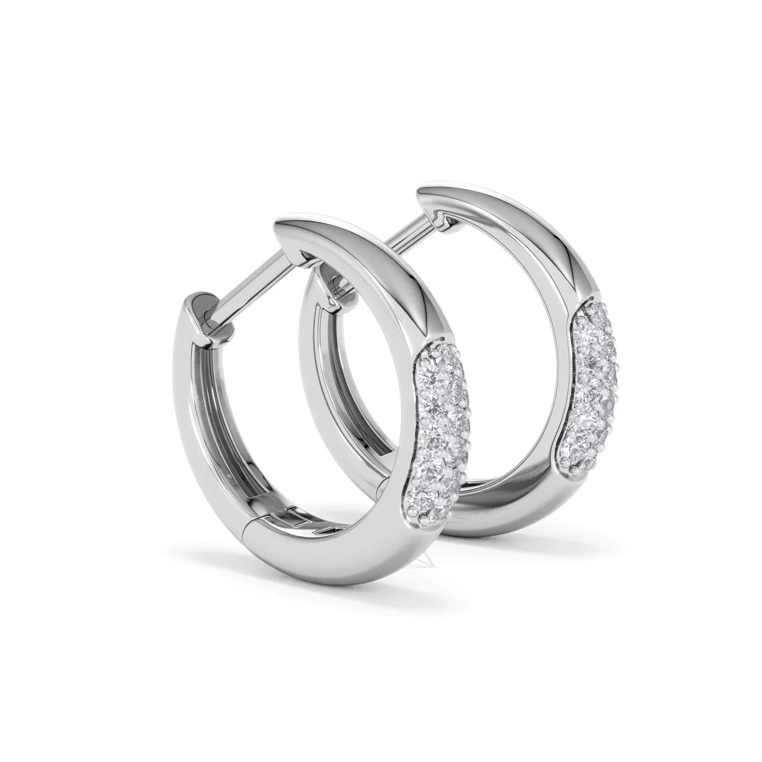 Mini Pavé Huggies Lab Diamond Earrings 0.25ct in 925 Silver - Image 21