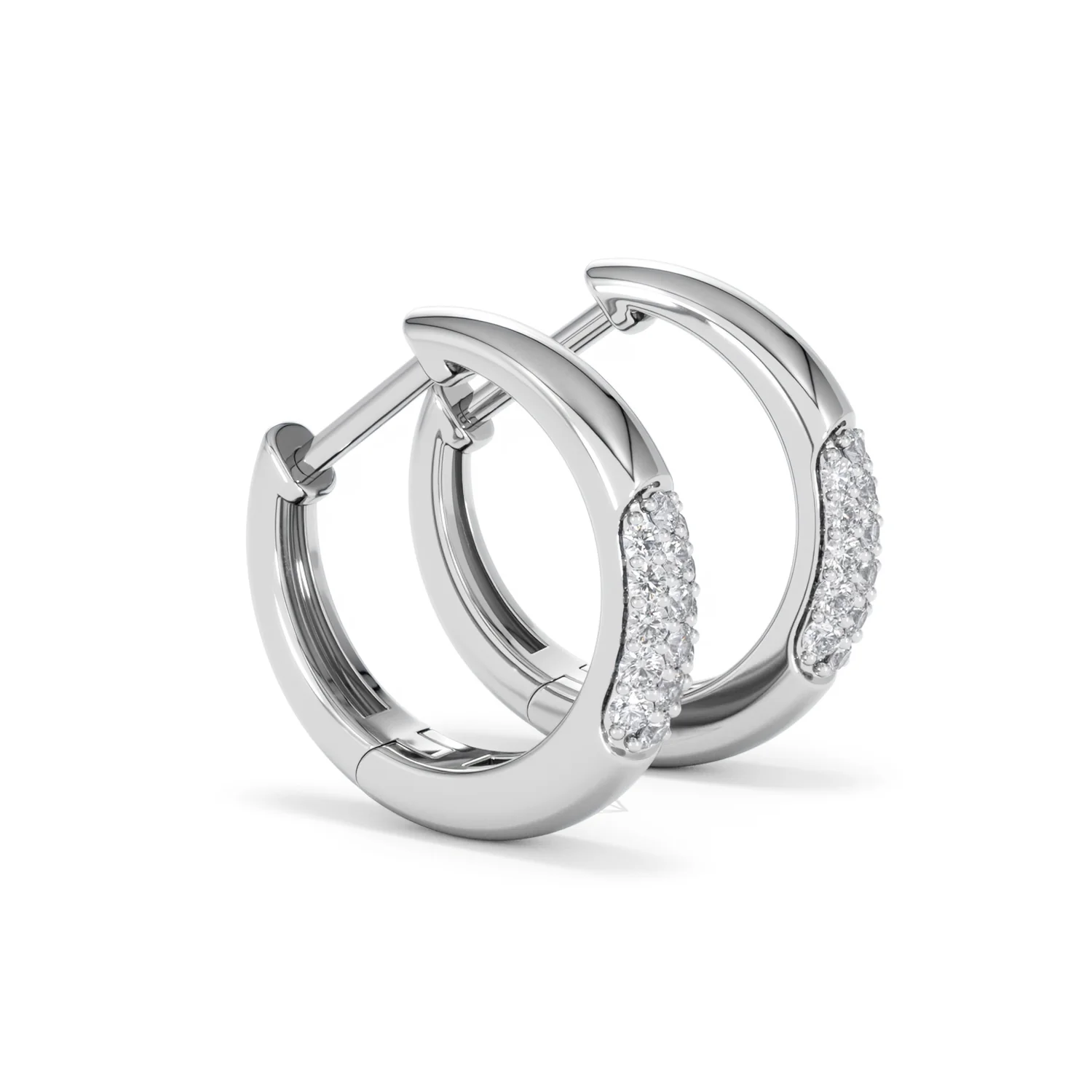 Mini Pavé Huggies Lab Diamond Earrings 0.25ct in 925 Silver - Image 22