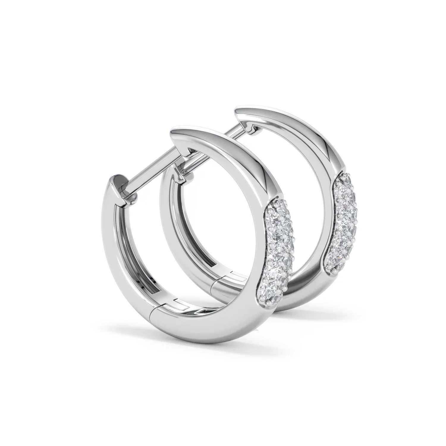 Mini Pavé Huggies Lab Diamond Earrings 0.25ct in 925 Silver - Image 23