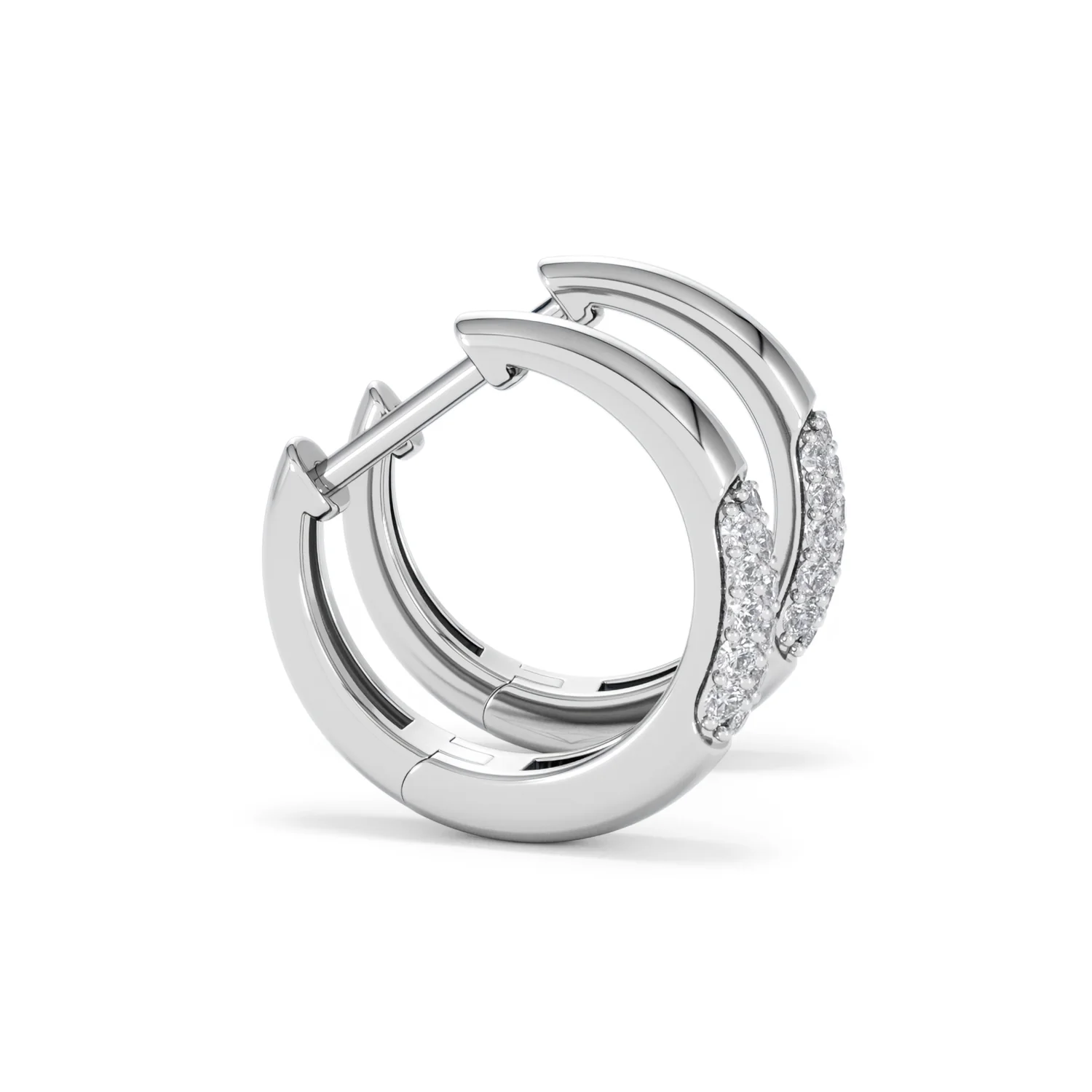 Mini Pavé Huggies Lab Diamond Earrings 0.25ct in 925 Silver - Image 26