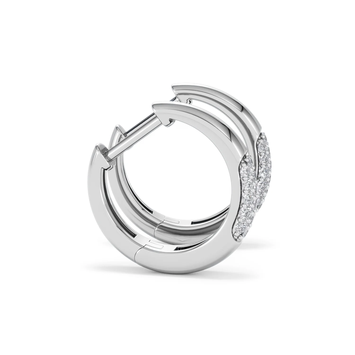 Mini Pavé Huggies Lab Diamond Earrings 0.25ct in 925 Silver - Image 27