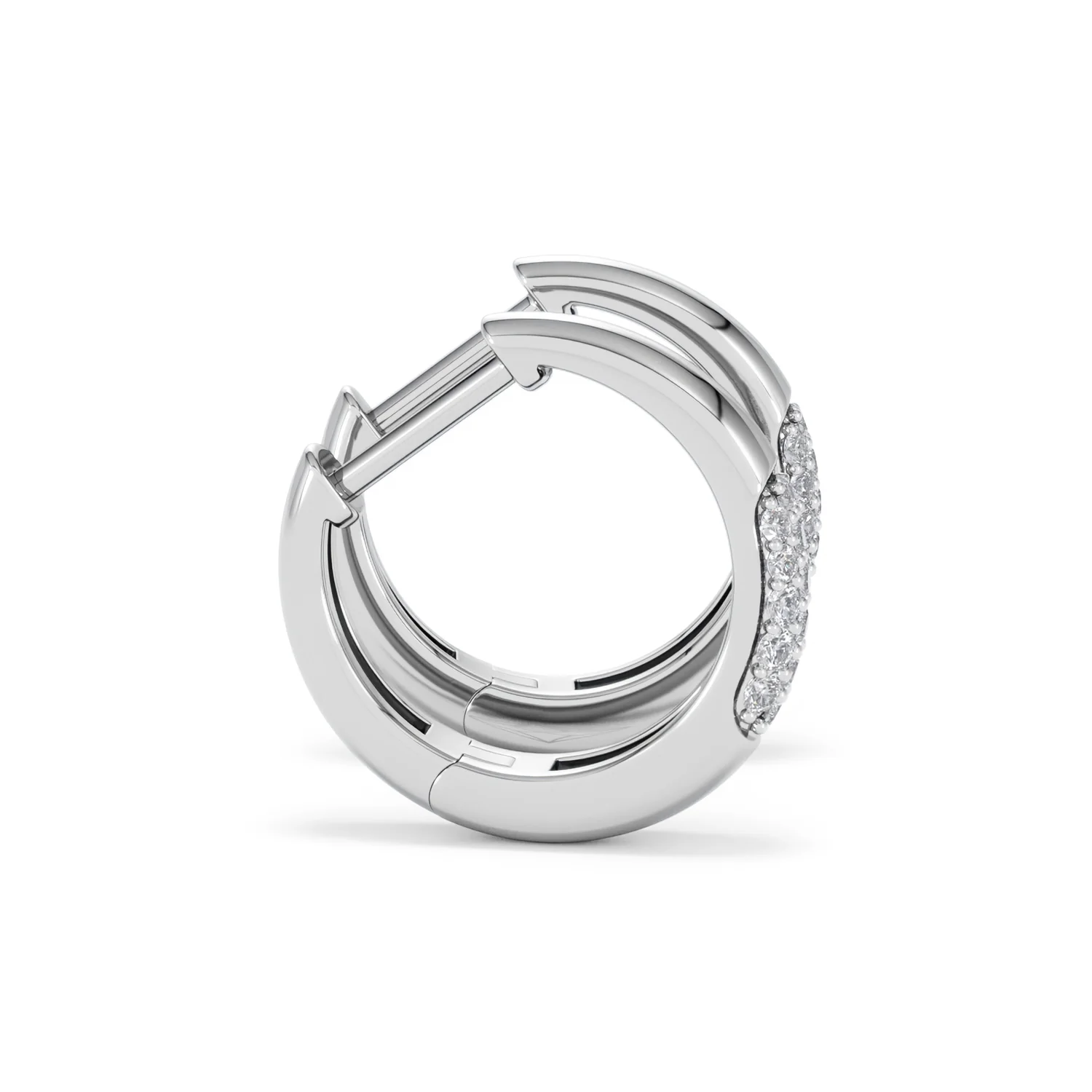 Mini Pavé Huggies Lab Diamond Earrings 0.25ct in 925 Silver - Image 28
