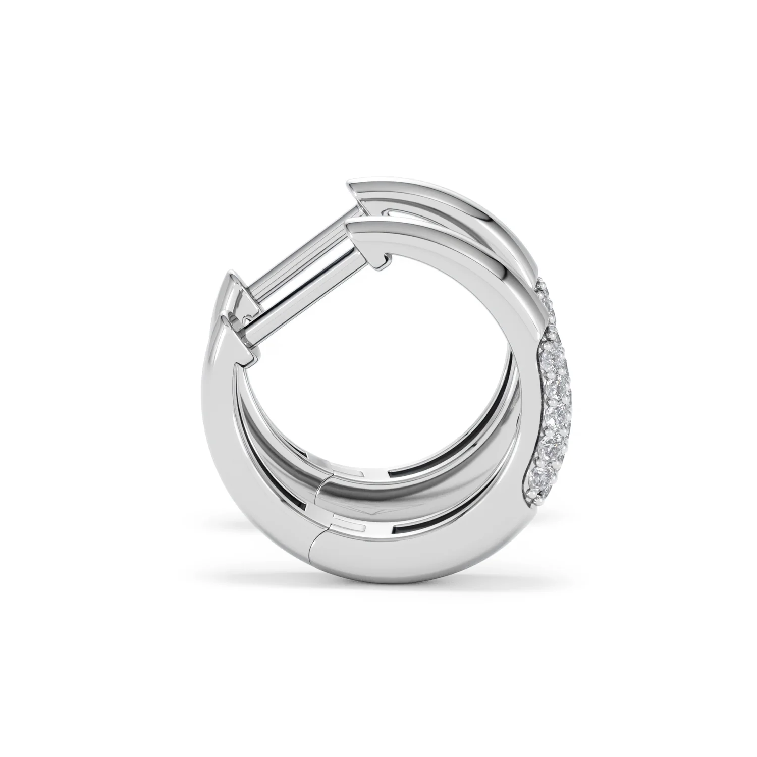 Mini Pavé Huggies Lab Diamond Earrings 0.25ct in 925 Silver - Image 29