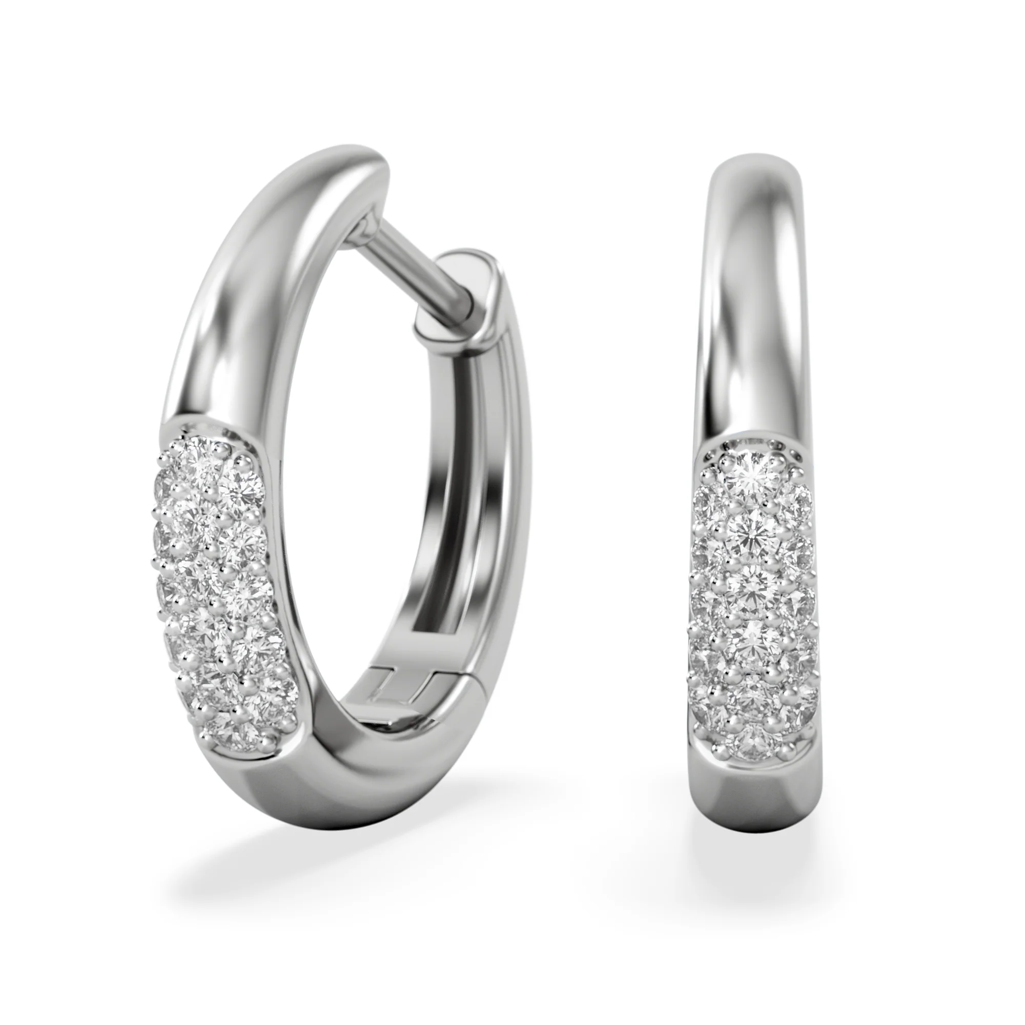 Mini Pavé Huggies Lab Diamond Earrings 0.25ct in 925 Silver - Image 3