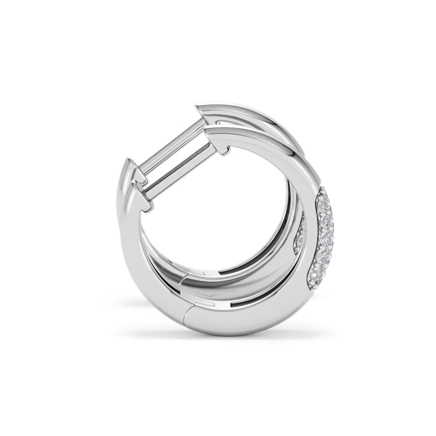 Mini Pavé Huggies Lab Diamond Earrings 0.25ct in 925 Silver - Image 30