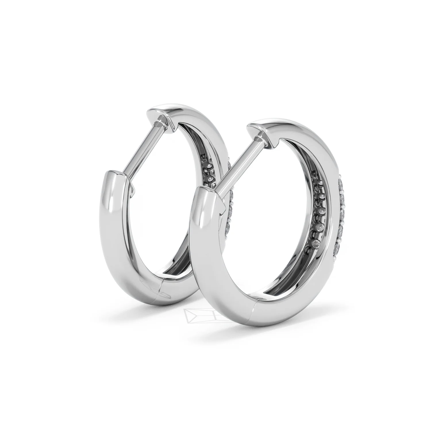 Mini Pavé Huggies Lab Diamond Earrings 0.25ct in 925 Silver - Image 40