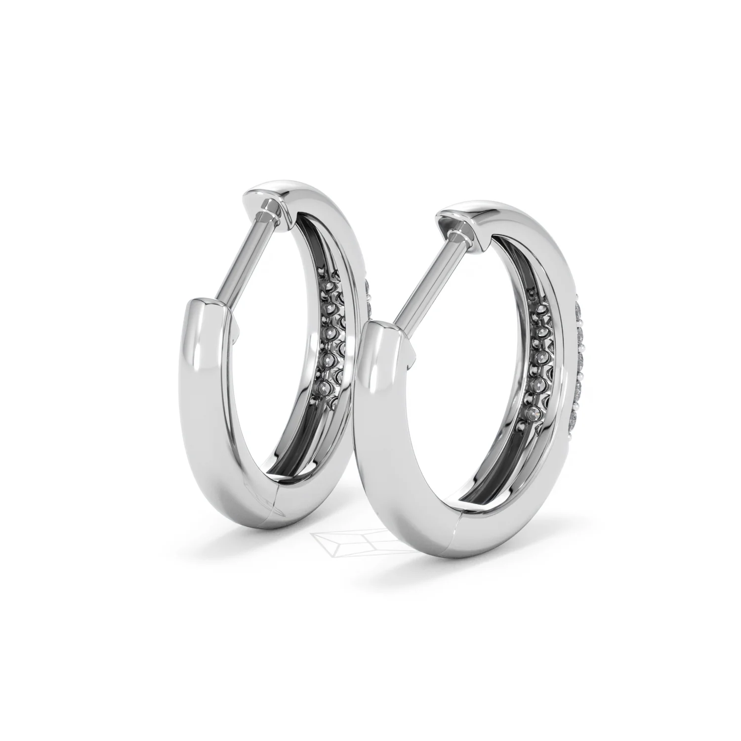 Mini Pavé Huggies Lab Diamond Earrings 0.25ct in 925 Silver - Image 42