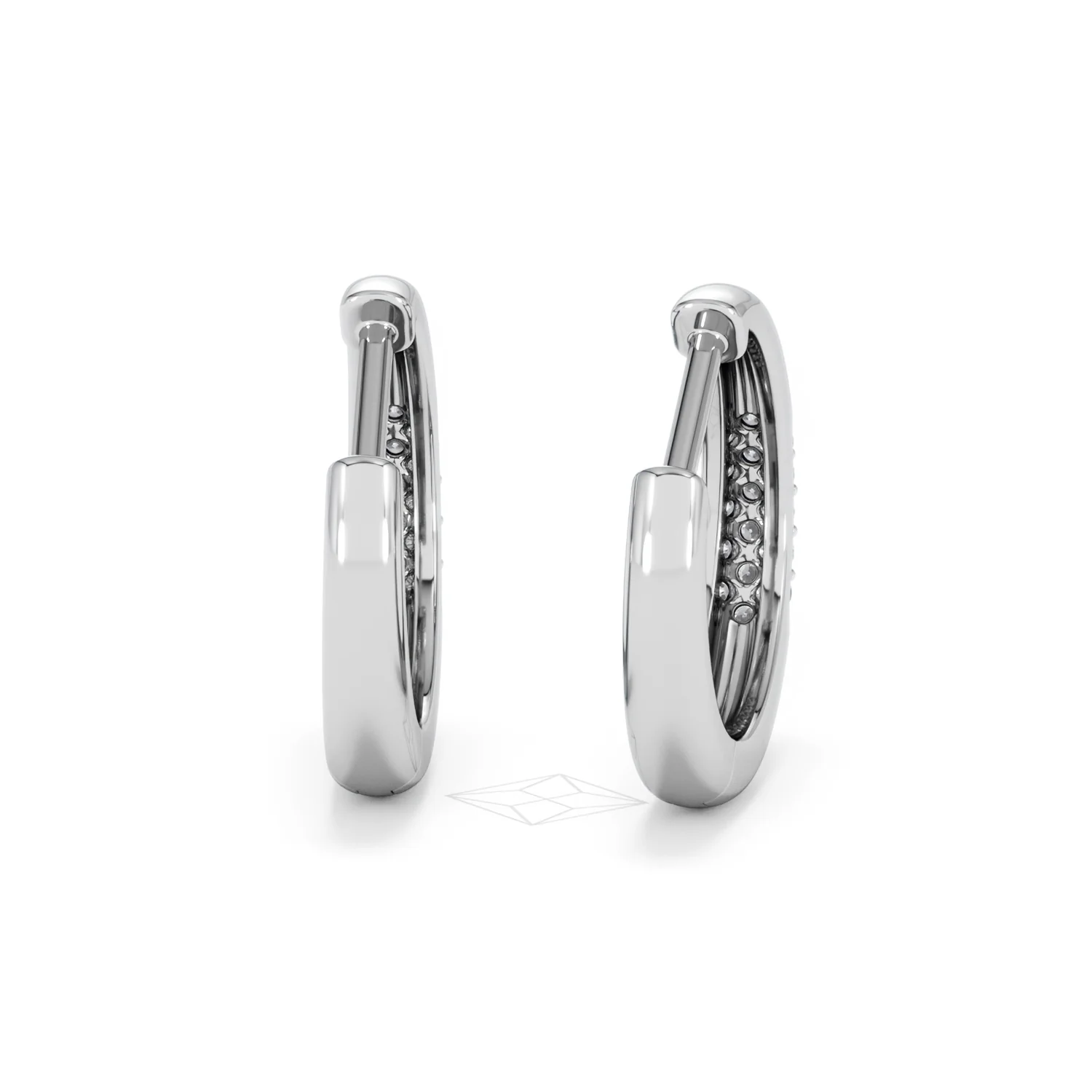 Mini Pavé Huggies Lab Diamond Earrings 0.25ct in 925 Silver - Image 47