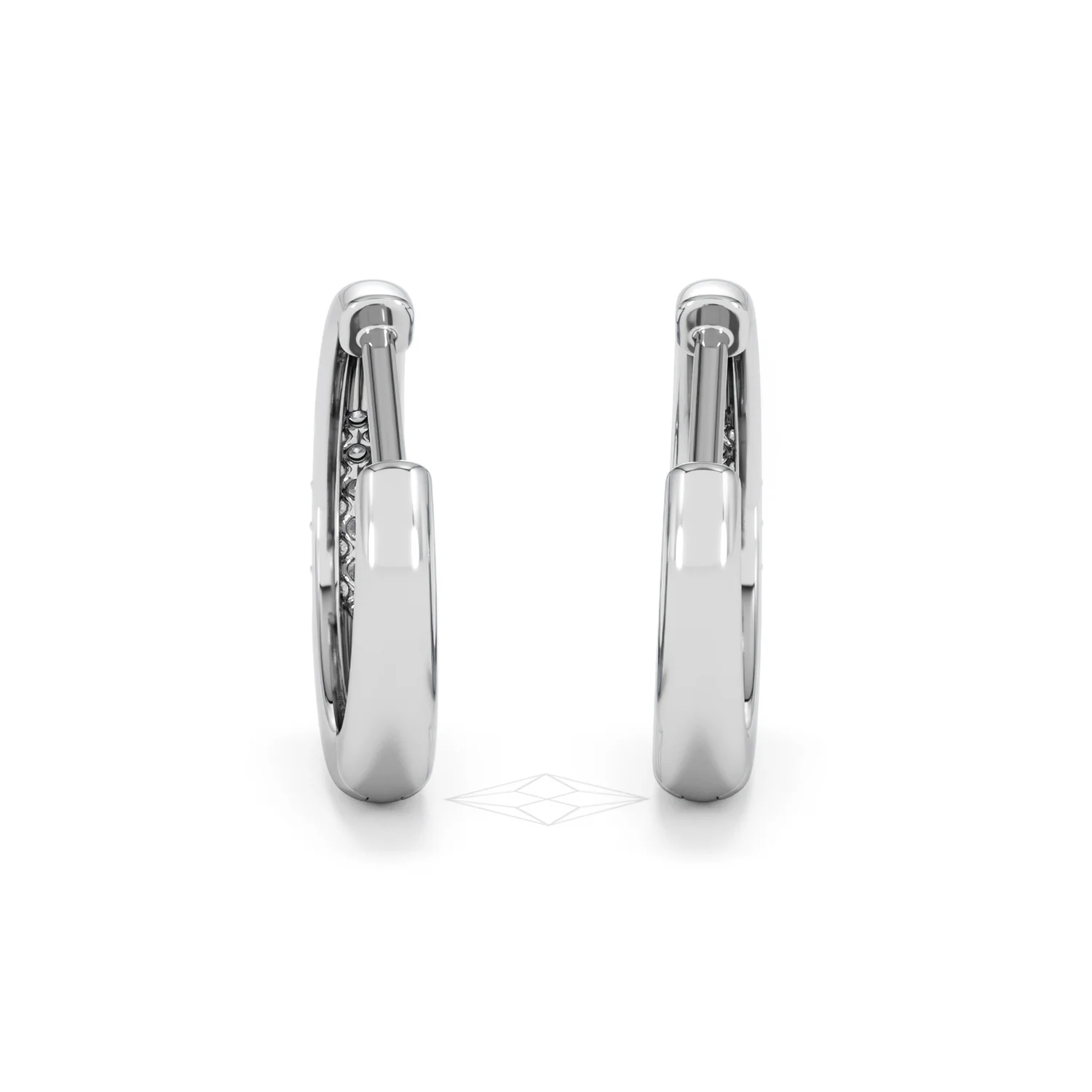 Mini Pavé Huggies Lab Diamond Earrings 0.25ct in 925 Silver - Image 49