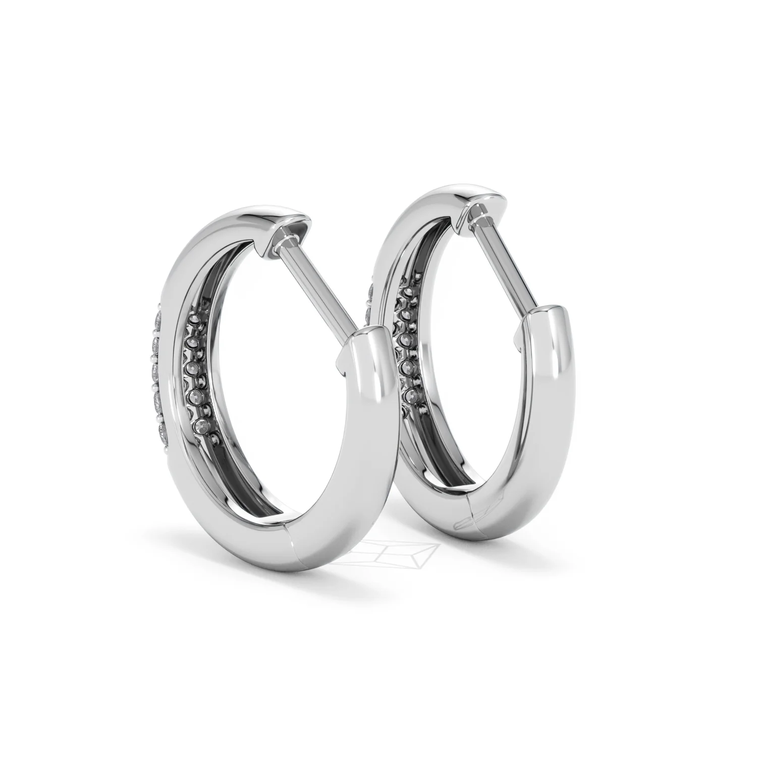Mini Pavé Huggies Lab Diamond Earrings 0.25ct in 925 Silver - Image 56
