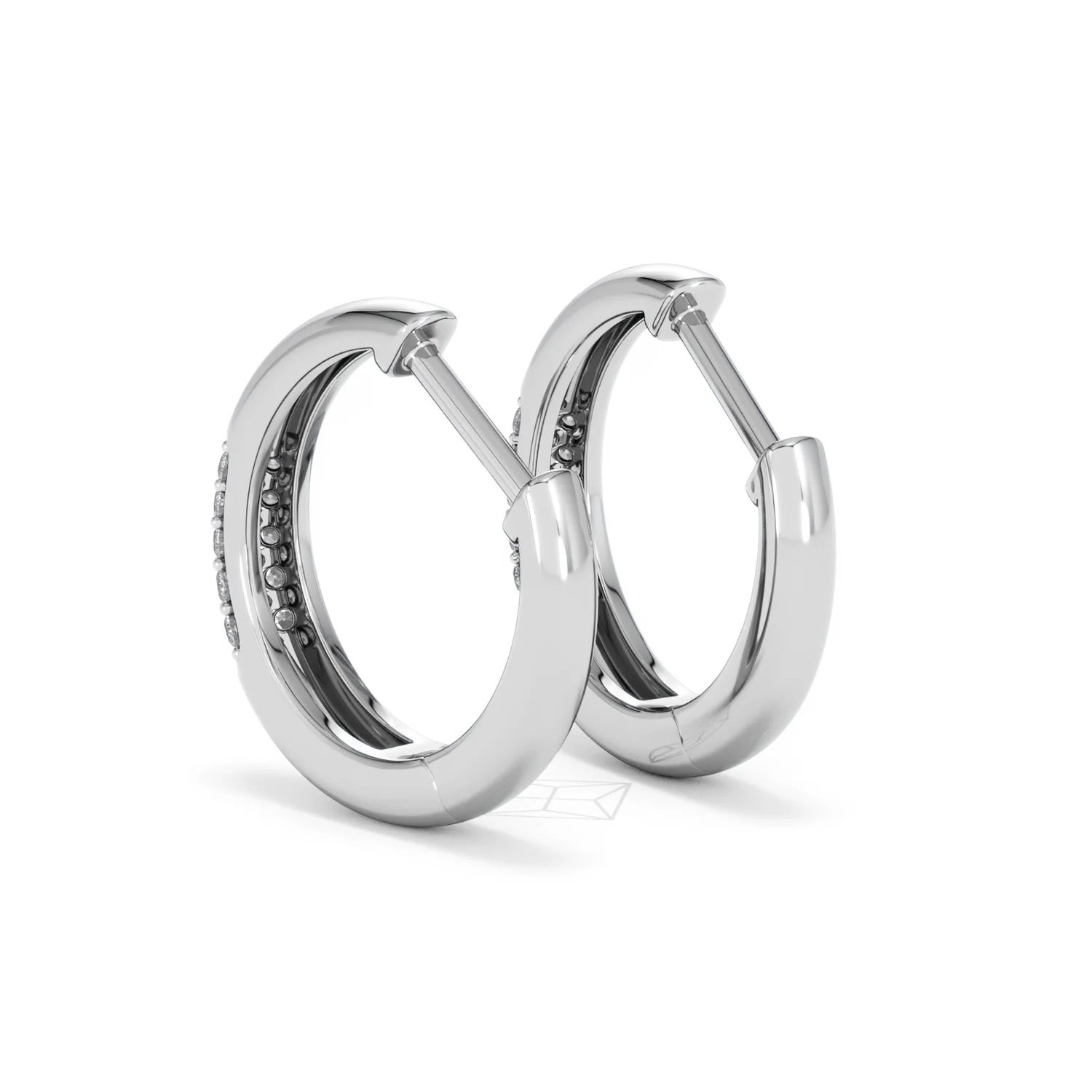 Mini Pavé Huggies Lab Diamond Earrings 0.25ct in 925 Silver - Image 57