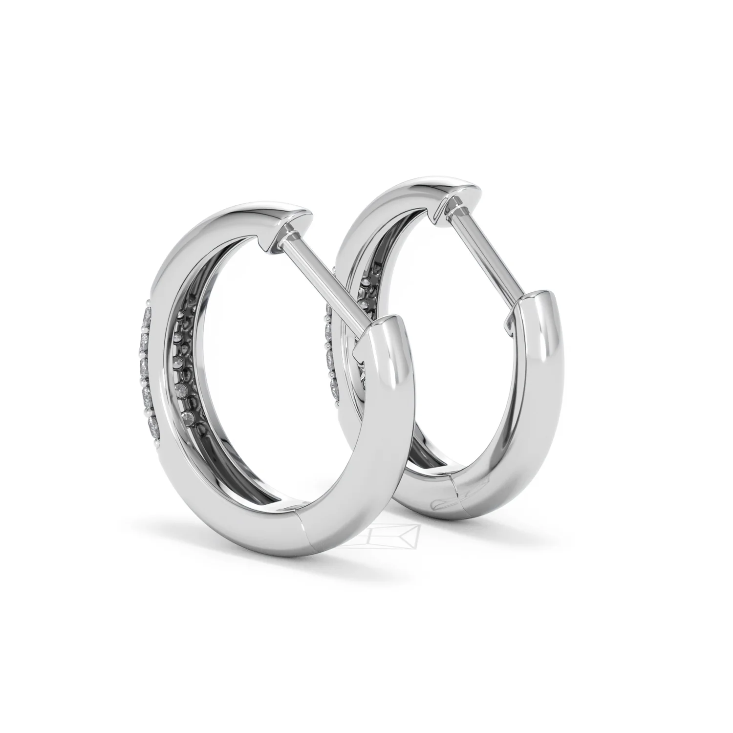 Mini Pavé Huggies Lab Diamond Earrings 0.25ct in 925 Silver - Image 58