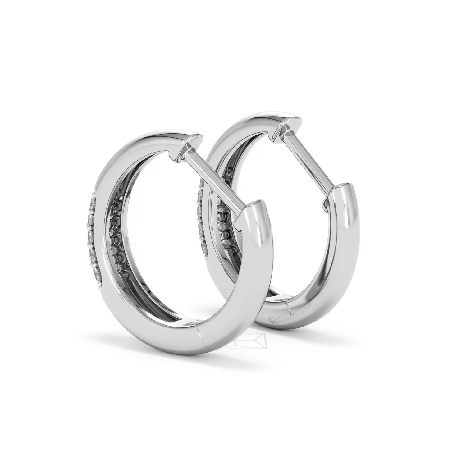 Mini Pavé Huggies Lab Diamond Earrings 0.25ct in 925 Silver - Image 59