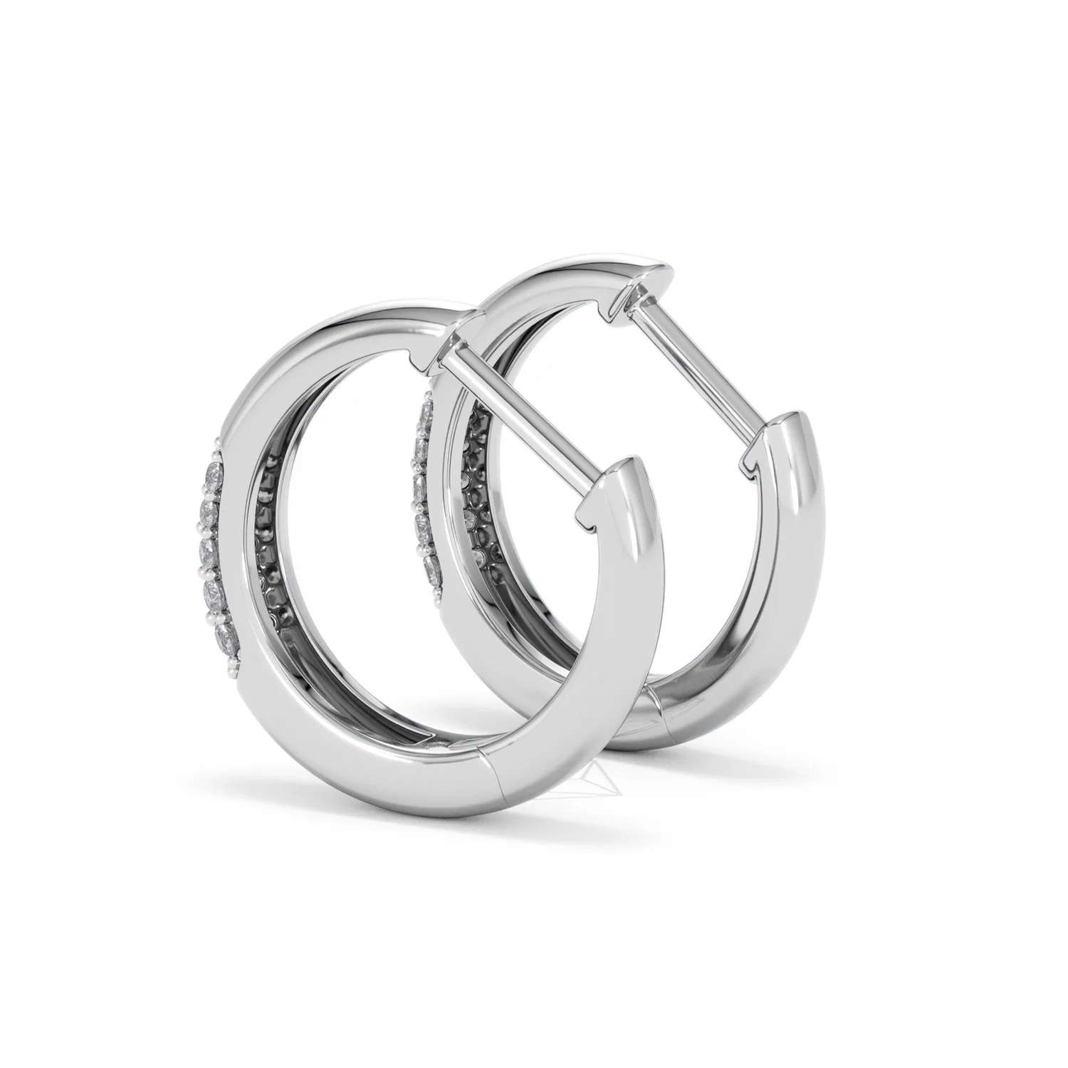 Mini Pavé Huggies Lab Diamond Earrings 0.25ct in 925 Silver - Image 61