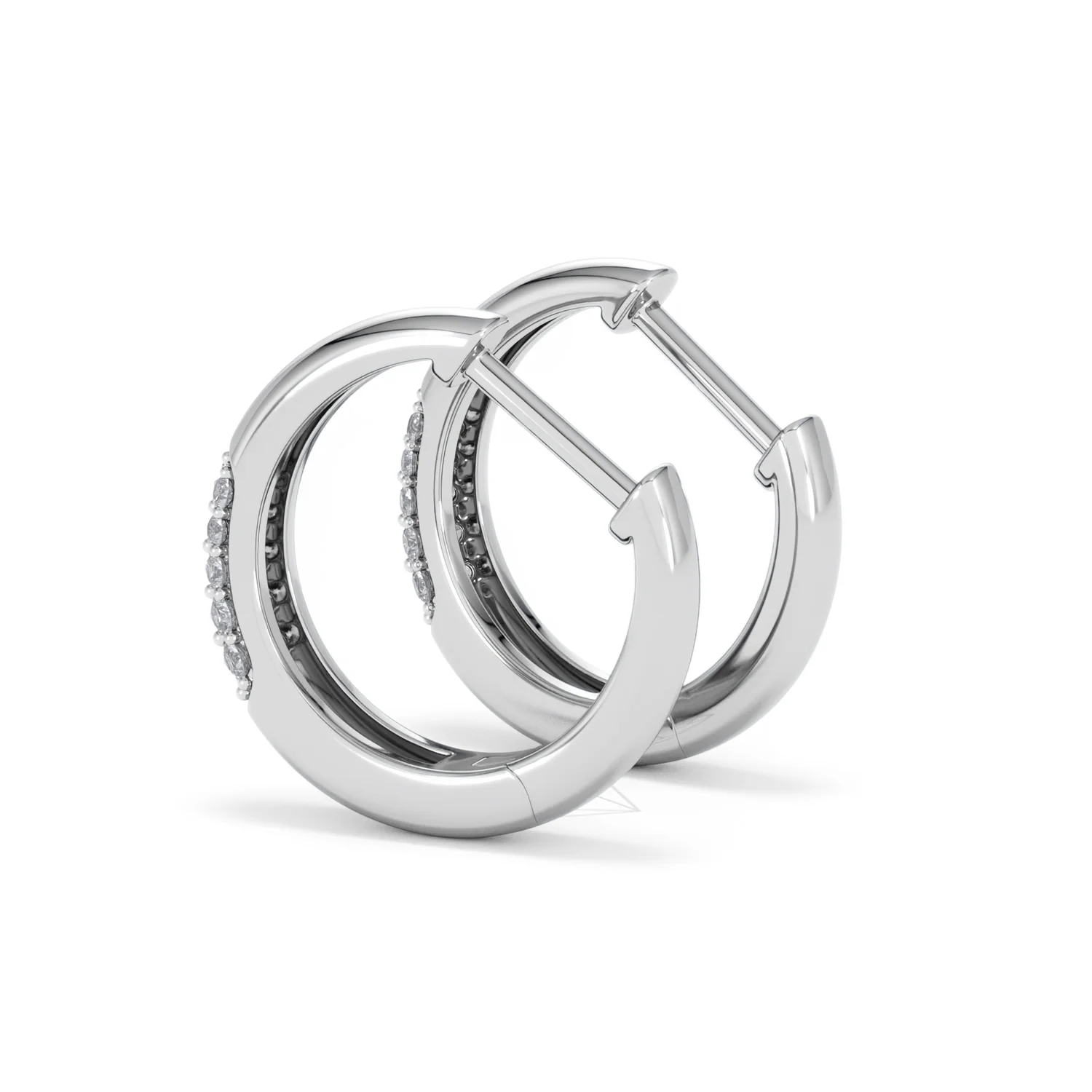 Mini Pavé Huggies Lab Diamond Earrings 0.25ct in 925 Silver - Image 62