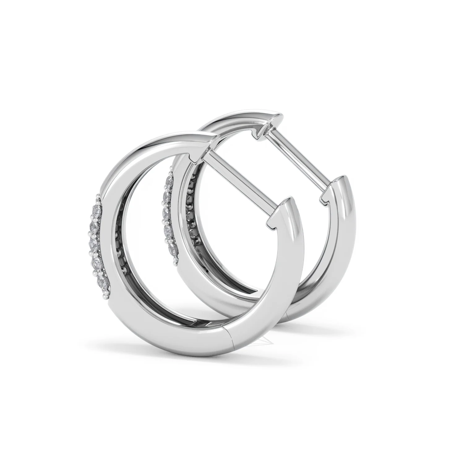 Mini Pavé Huggies Lab Diamond Earrings 0.25ct in 925 Silver - Image 63