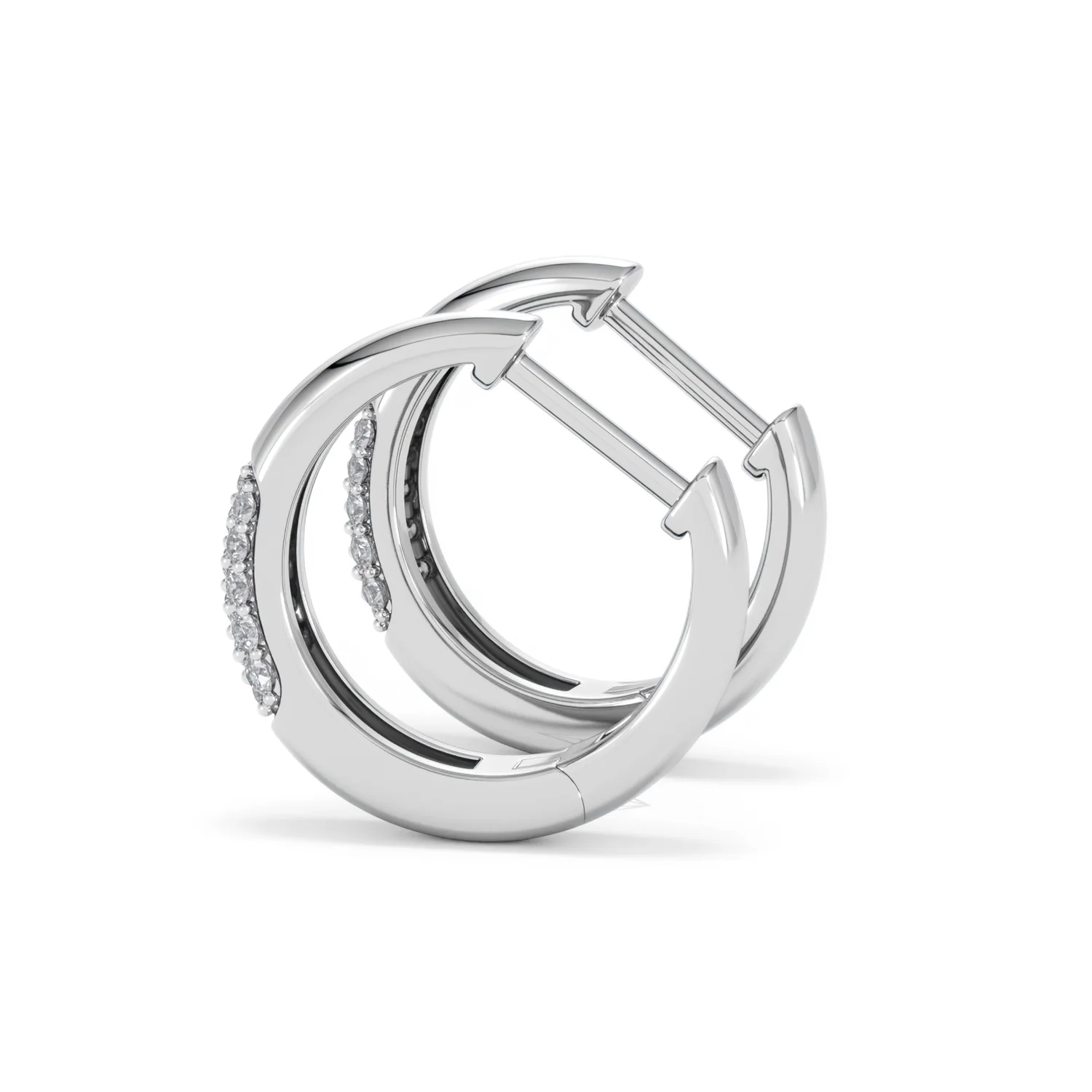 Mini Pavé Huggies Lab Diamond Earrings 0.25ct in 925 Silver - Image 65