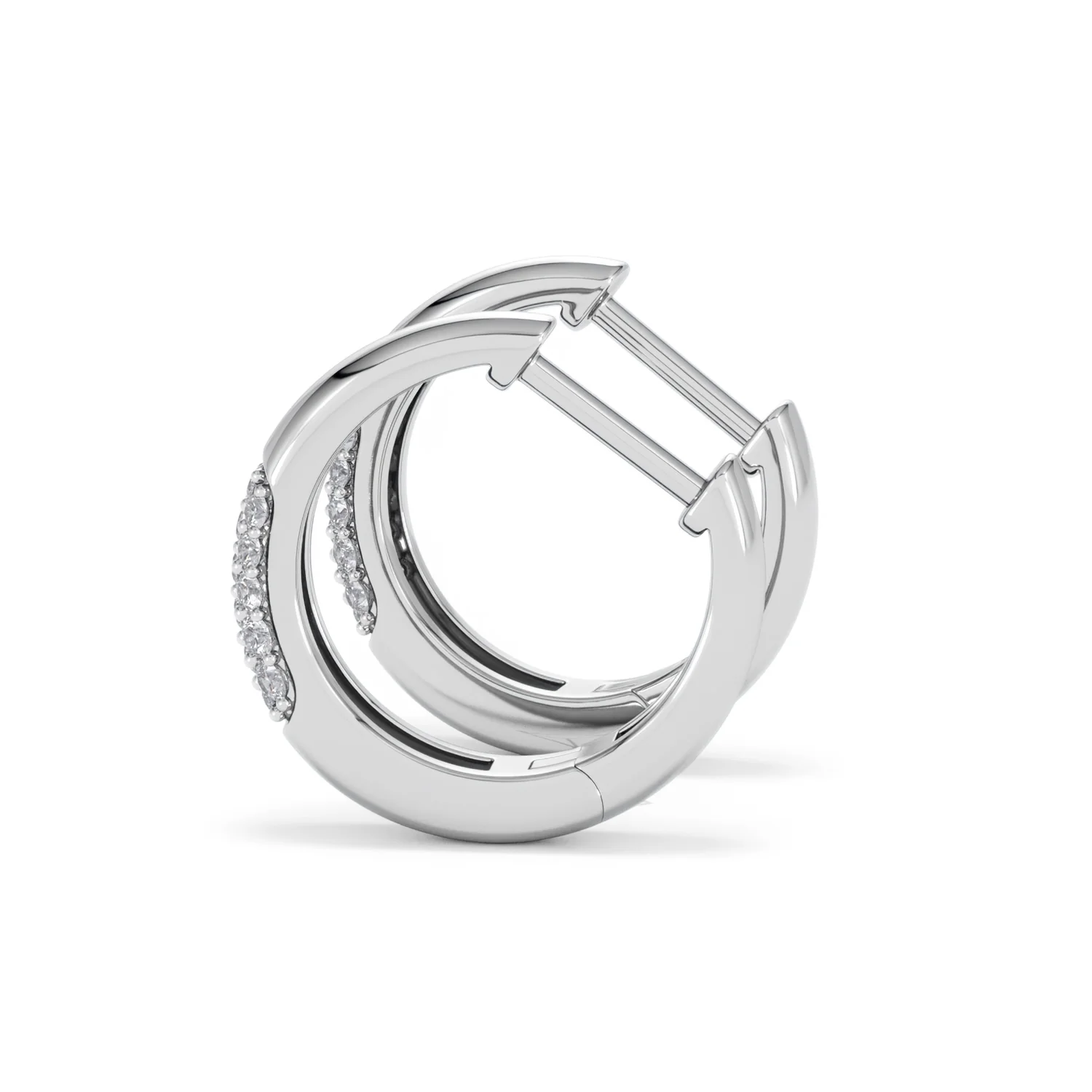 Mini Pavé Huggies Lab Diamond Earrings 0.25ct in 925 Silver - Image 66