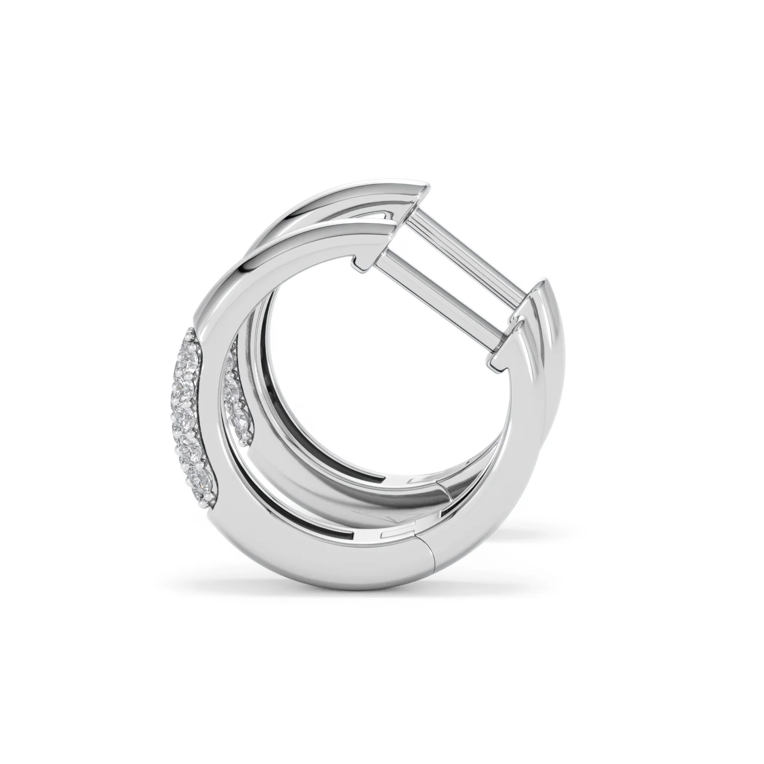 Mini Pavé Huggies Lab Diamond Earrings 0.25ct in 925 Silver - Image 67