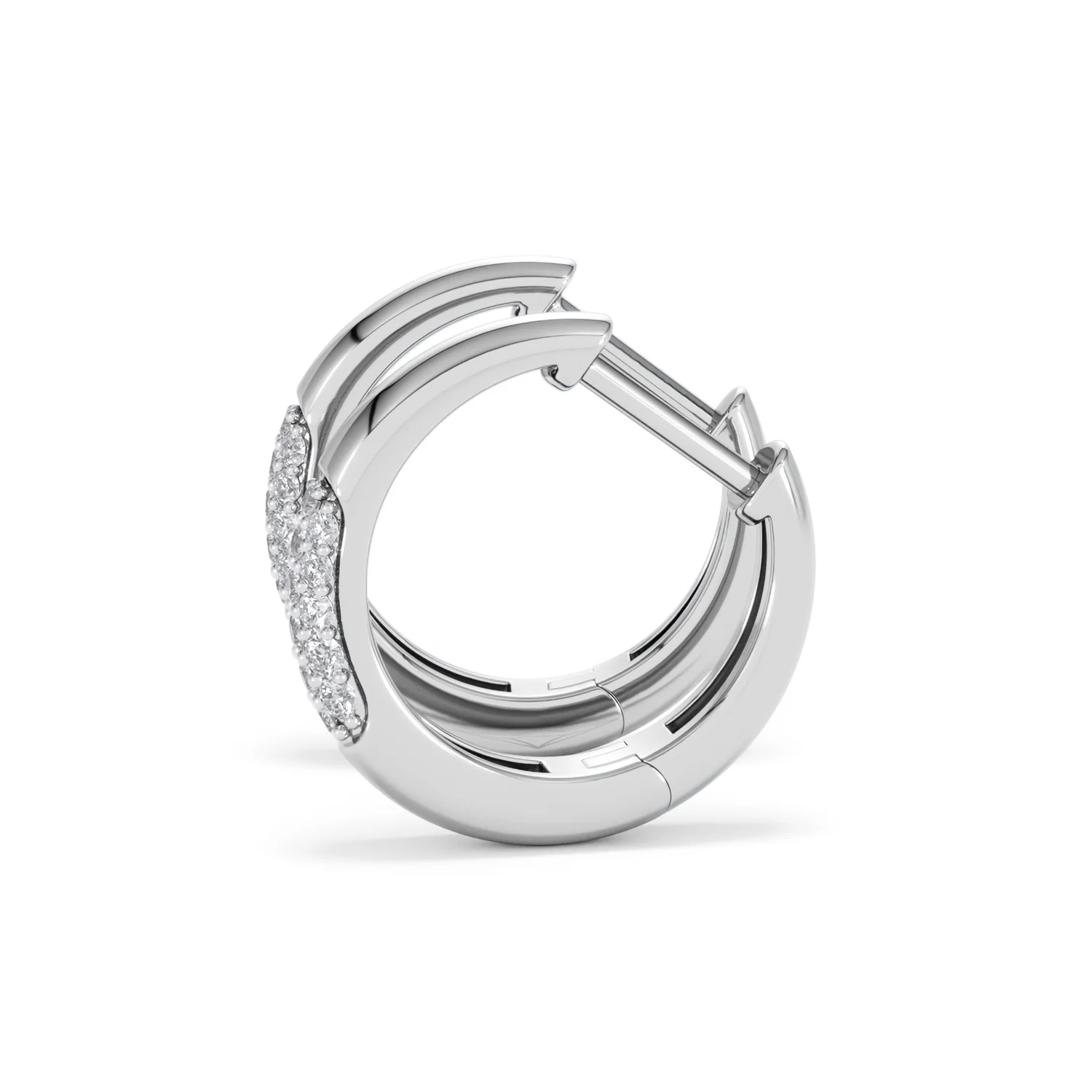 Mini Pavé Huggies Lab Diamond Earrings 0.25ct in 925 Silver - Image 70