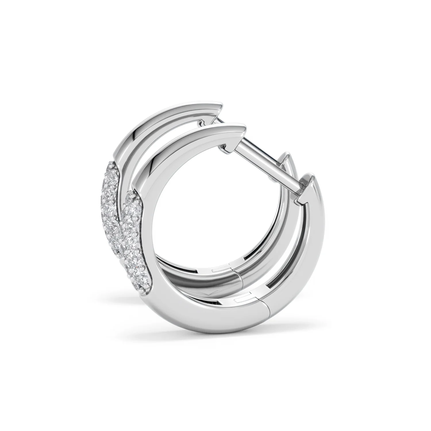 Mini Pavé Huggies Lab Diamond Earrings 0.25ct in 925 Silver - Image 71