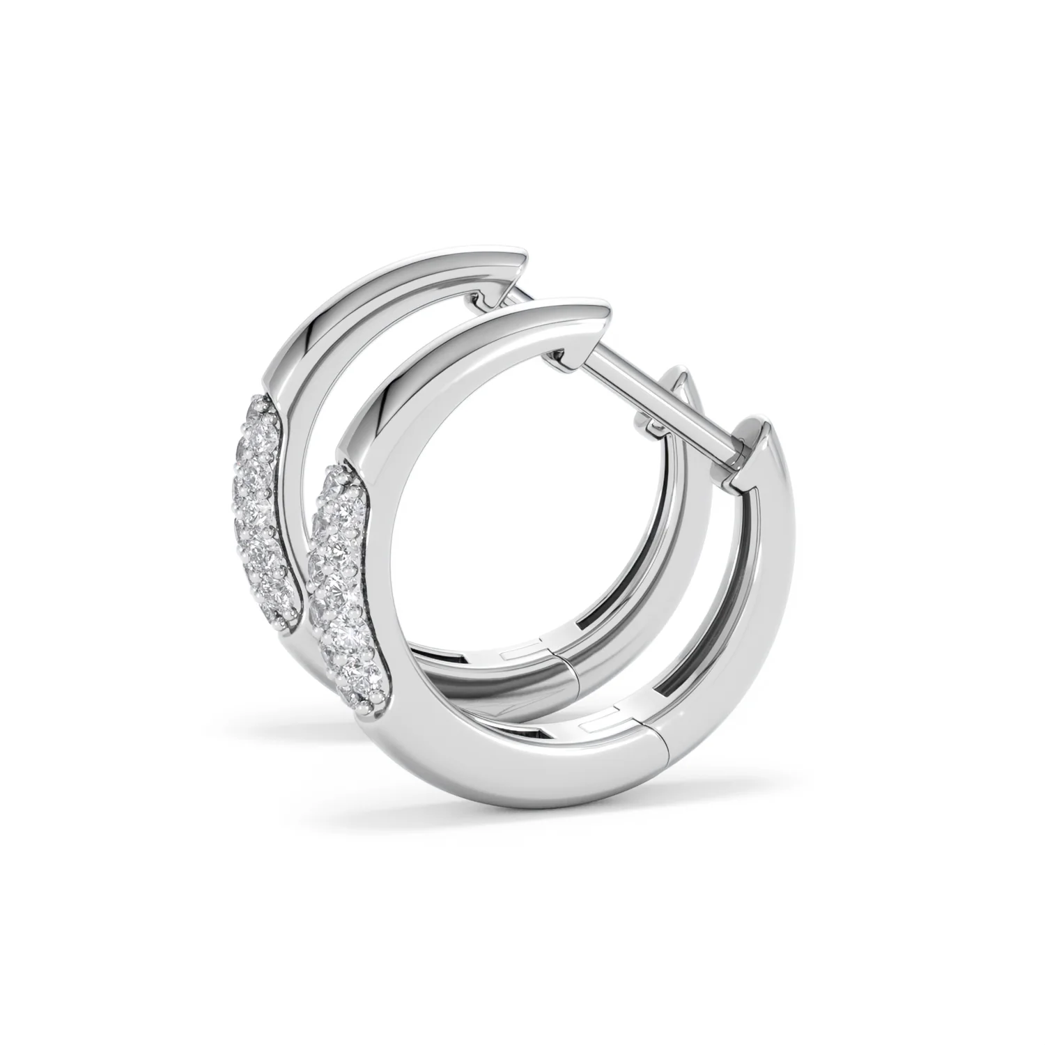 Mini Pavé Huggies Lab Diamond Earrings 0.25ct in 925 Silver - Image 72