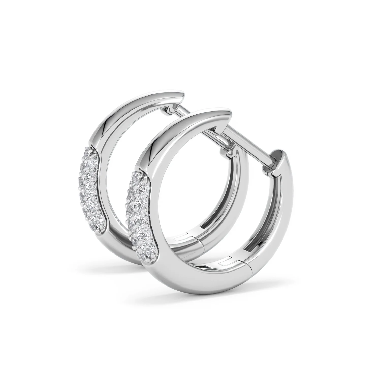 Mini Pavé Huggies Lab Diamond Earrings 0.25ct in 925 Silver - Image 74