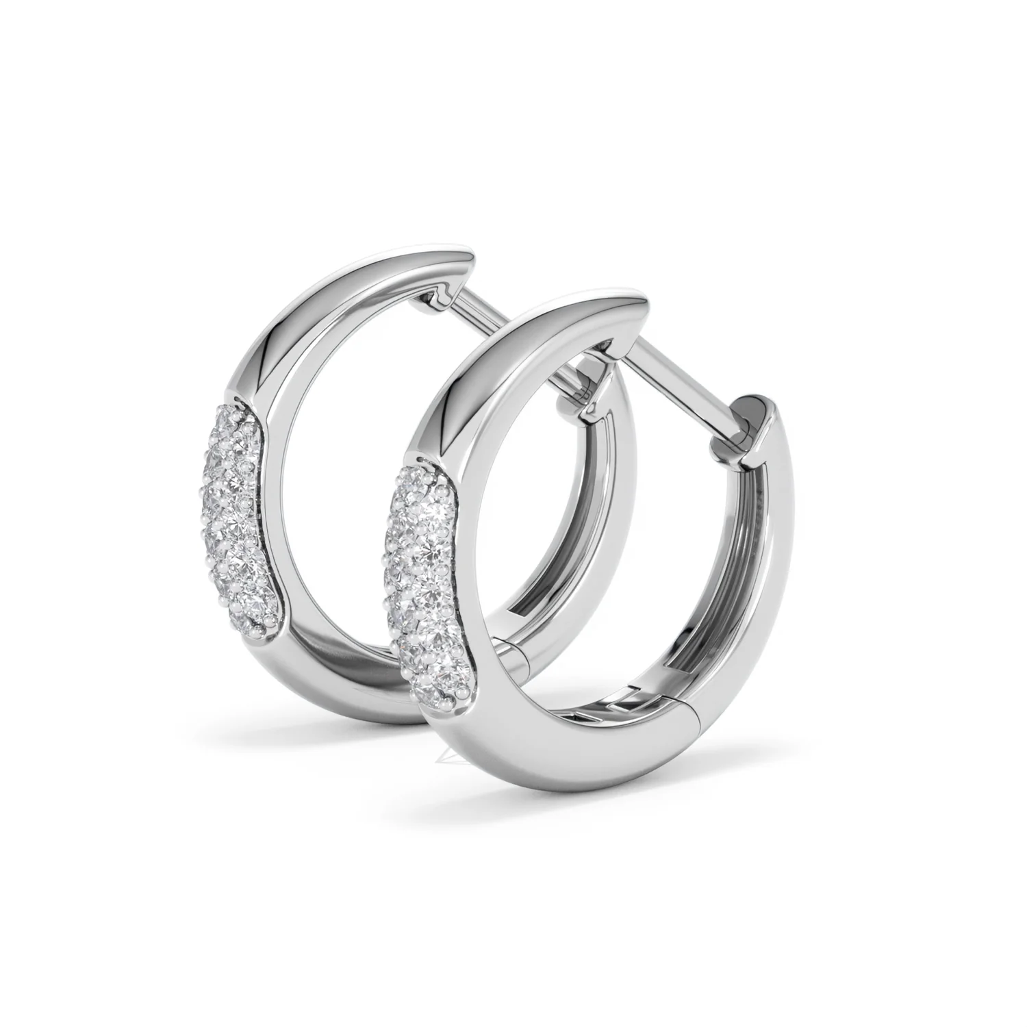 Mini Pavé Huggies Lab Diamond Earrings 0.25ct in 925 Silver - Image 76