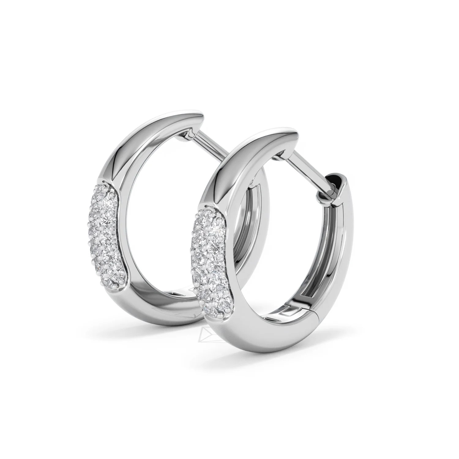 Mini Pavé Huggies Lab Diamond Earrings 0.25ct in 925 Silver - Image 78
