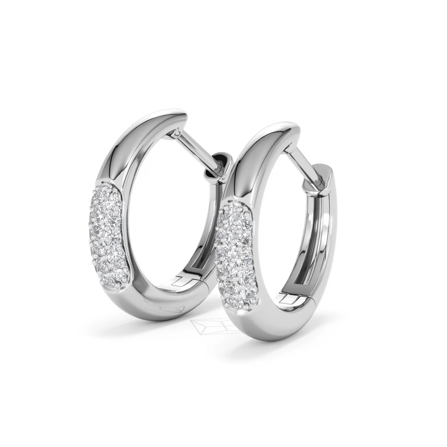 Mini Pavé Huggies Lab Diamond Earrings 0.25ct in 925 Silver - Image 81