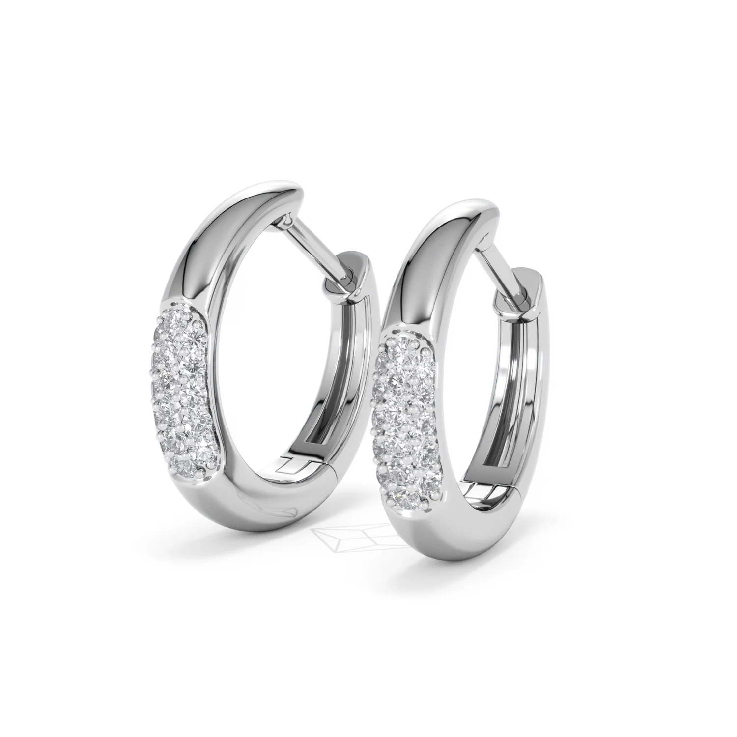Mini Pavé Huggies Lab Diamond Earrings 0.25ct in 925 Silver - Image 82