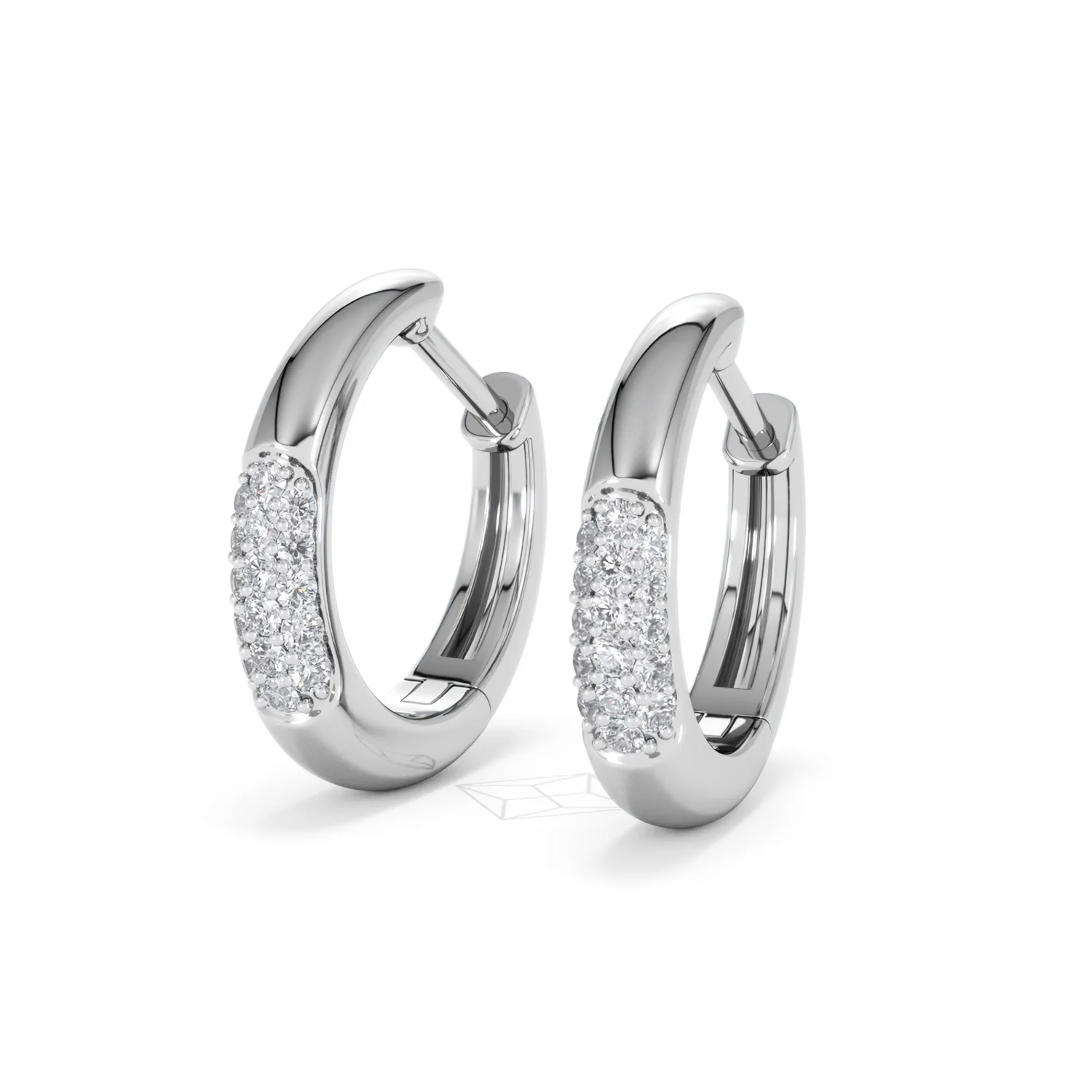 Mini Pavé Huggies Lab Diamond Earrings 0.25ct in 925 Silver - Image 83
