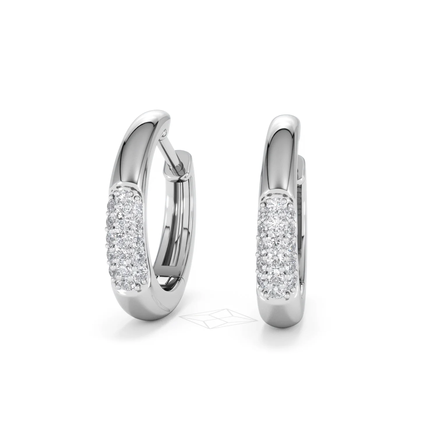Mini Pavé Huggies Lab Diamond Earrings 0.25ct in 925 Silver - Image 86