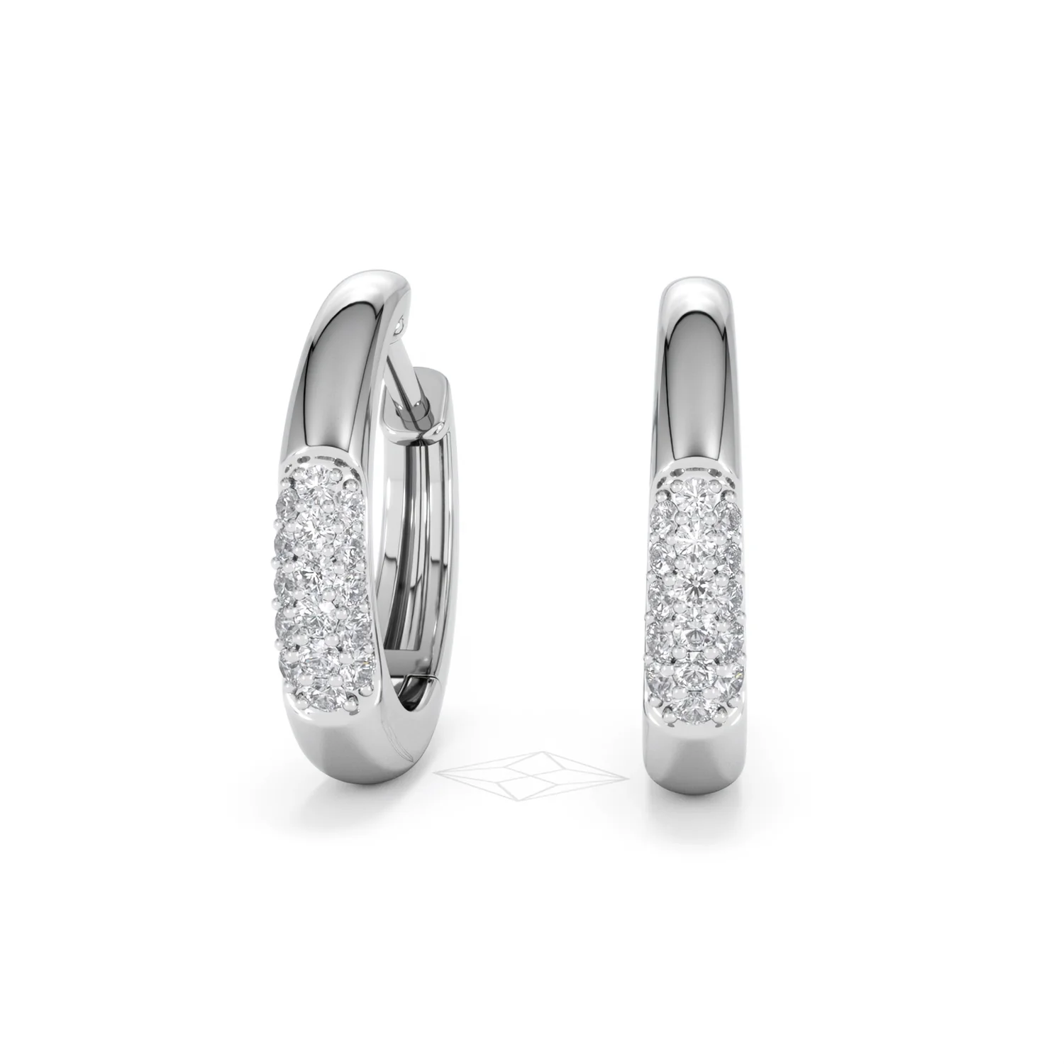 Mini Pavé Huggies Lab Diamond Earrings 0.25ct in 925 Silver - Image 87