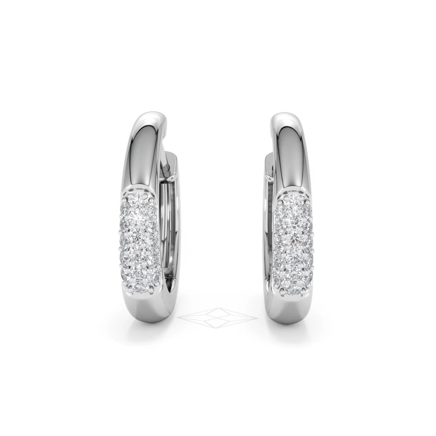 Mini Pavé Huggies Lab Diamond Earrings 0.25ct in 925 Silver - Image 88