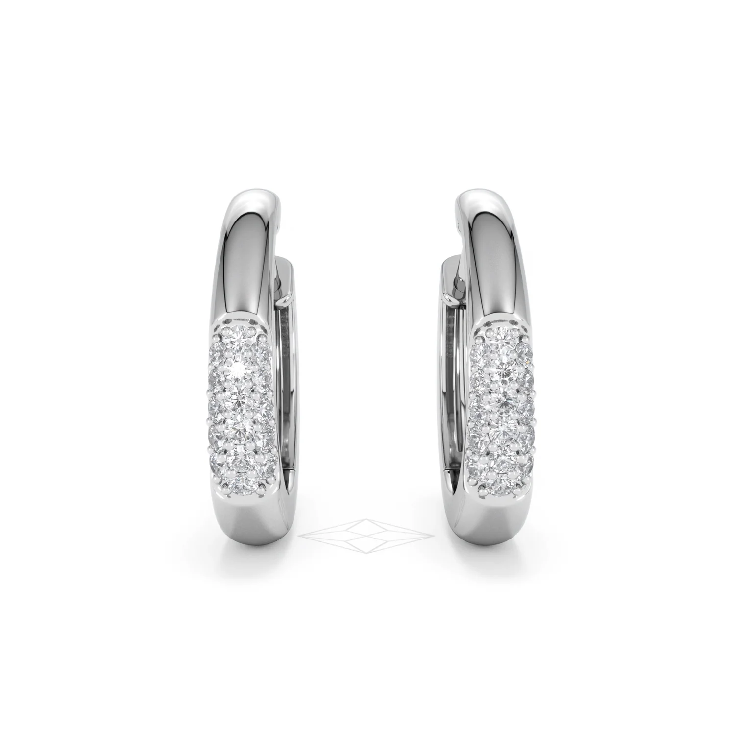 Mini Pavé Huggies Lab Diamond Earrings 0.25ct in 925 Silver - Image 9