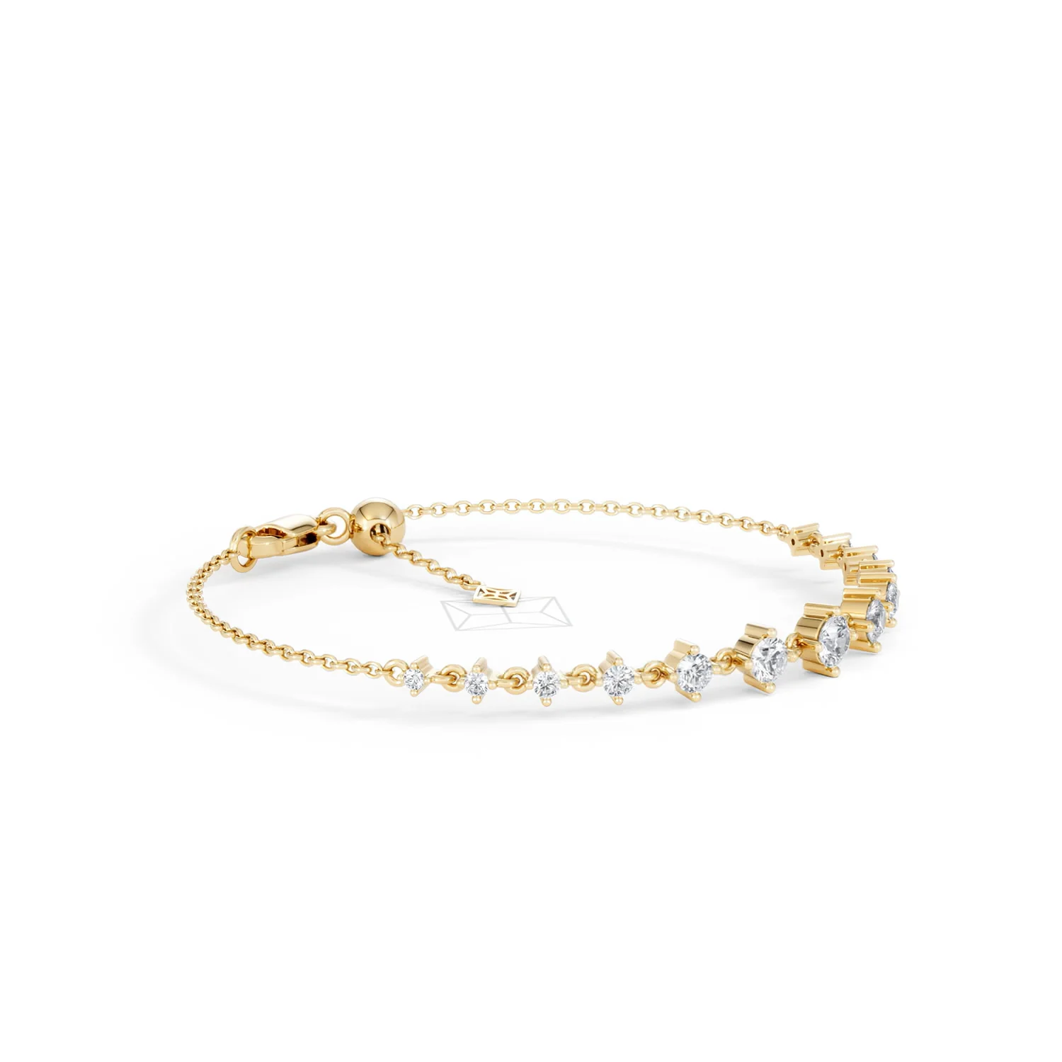 Moments 1.00ct Round Cut Lab Diamond Adjustable Tennis Bracelet in 18K Gold Vermeil - Image 21
