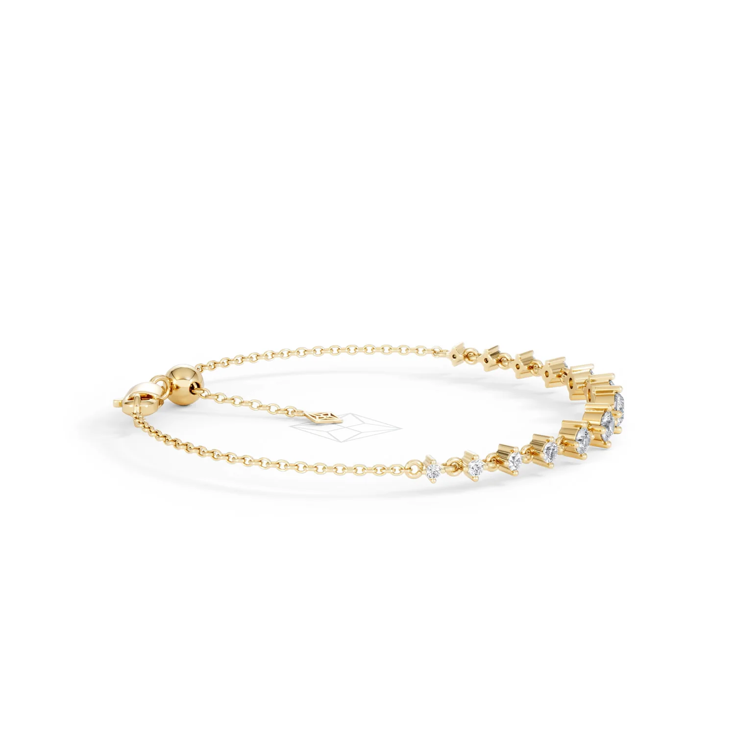 Moments 1.00ct Round Cut Lab Diamond Adjustable Tennis Bracelet in 18K Gold Vermeil - Image 28