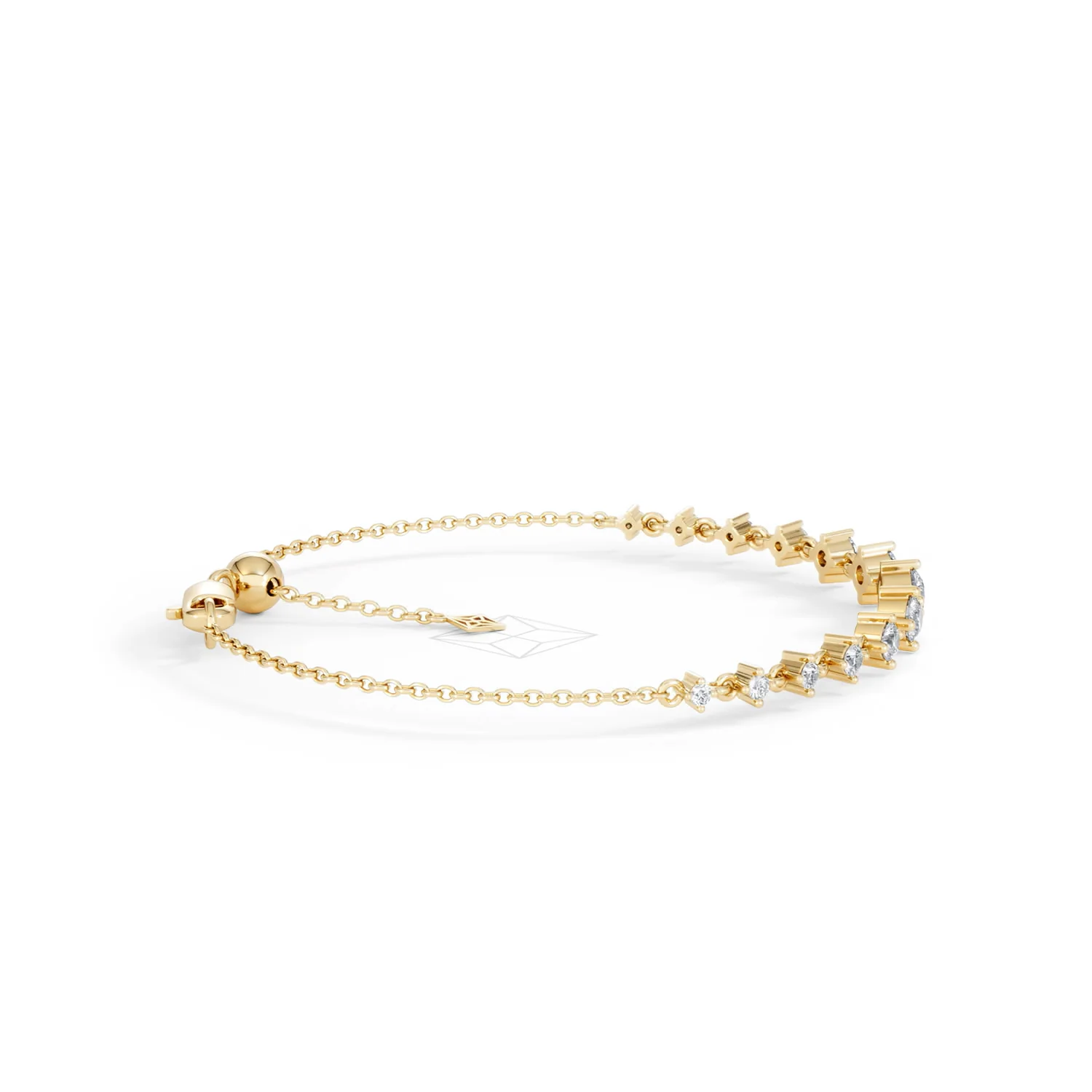 Moments 1.00ct Round Cut Lab Diamond Adjustable Tennis Bracelet in 18K Gold Vermeil - Image 30