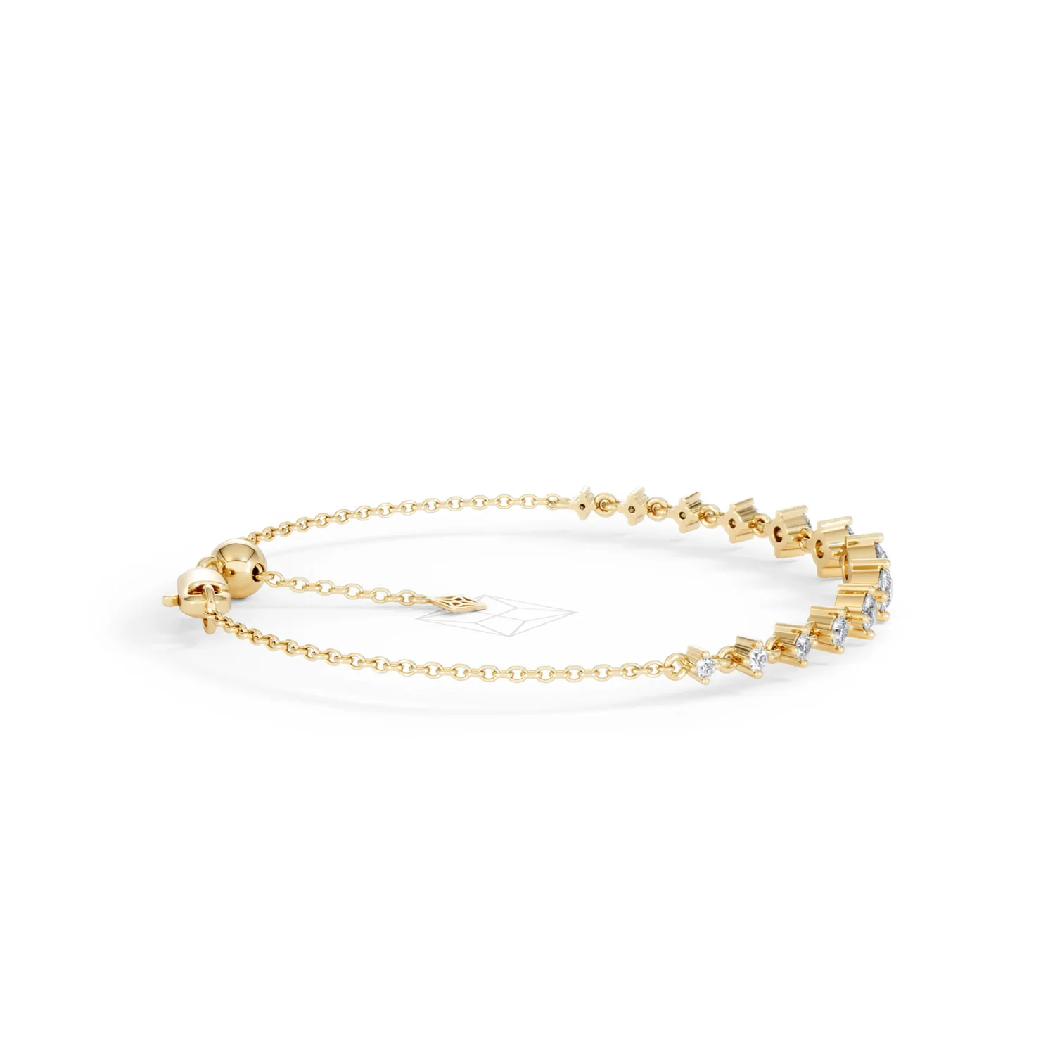 Moments 1.00ct Round Cut Lab Diamond Adjustable Tennis Bracelet in 18K Gold Vermeil - Image 31