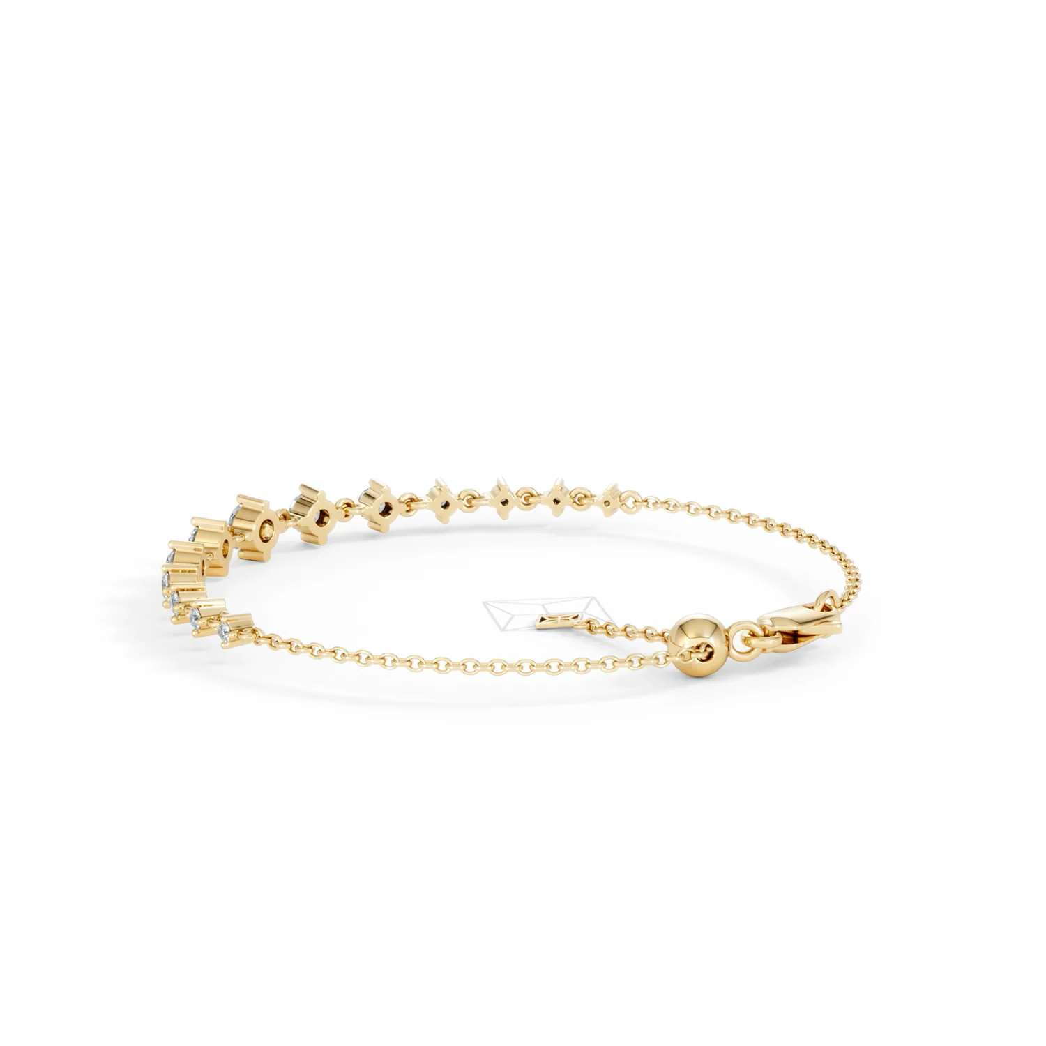 Moments 1.00ct Round Cut Lab Diamond Adjustable Tennis Bracelet in 18K Gold Vermeil - Image 61