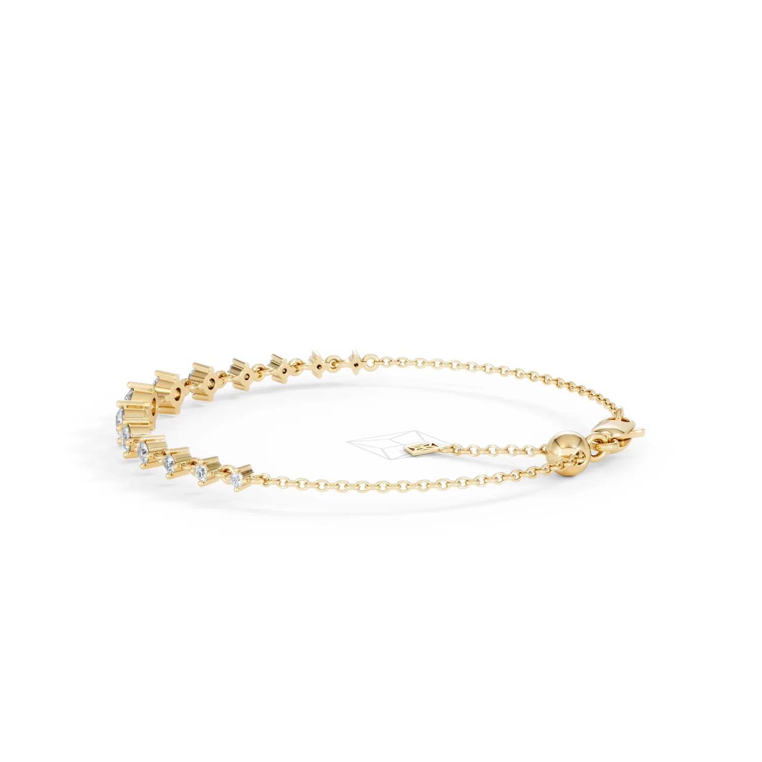 Moments 1.00ct Round Cut Lab Diamond Adjustable Tennis Bracelet in 18K Gold Vermeil - Image 66