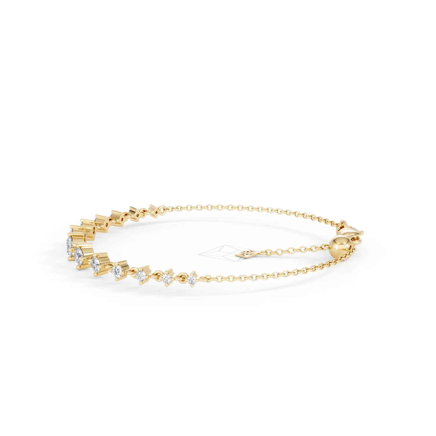 Moments 1.00ct Round Cut Lab Diamond Adjustable Tennis Bracelet in 18K Gold Vermeil - Image 71
