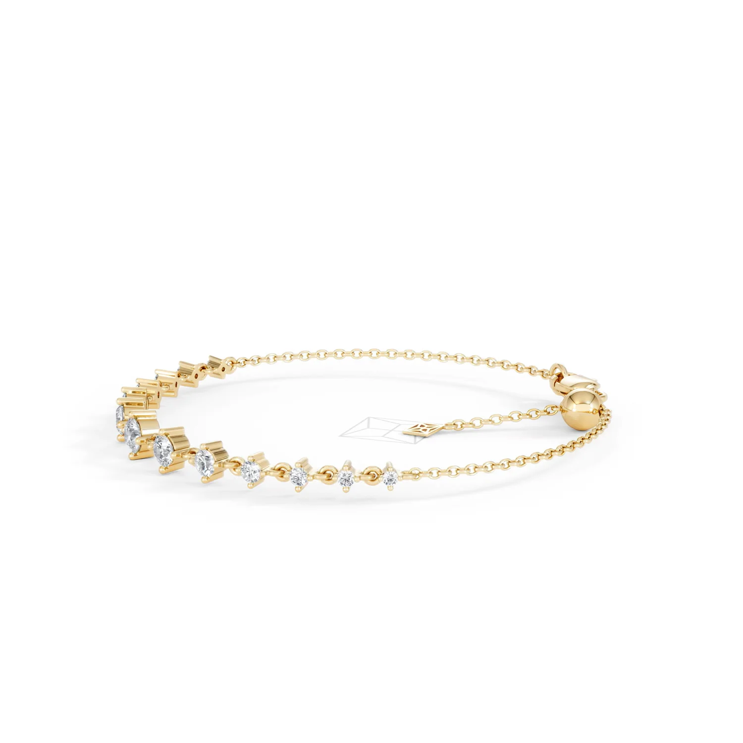 Moments 1.00ct Round Cut Lab Diamond Adjustable Tennis Bracelet in 18K Gold Vermeil - Image 74
